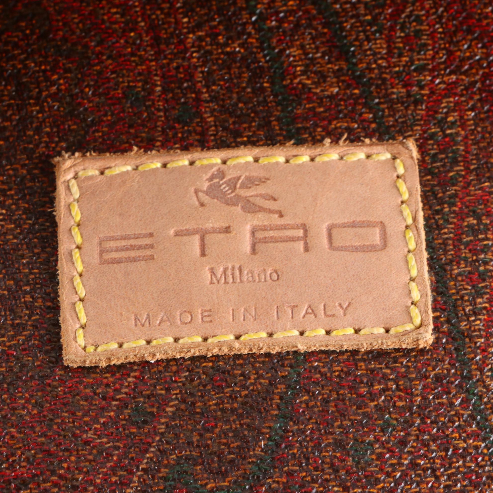 ETRO Boston Handbag in Paisley Coated Canvas and Leather