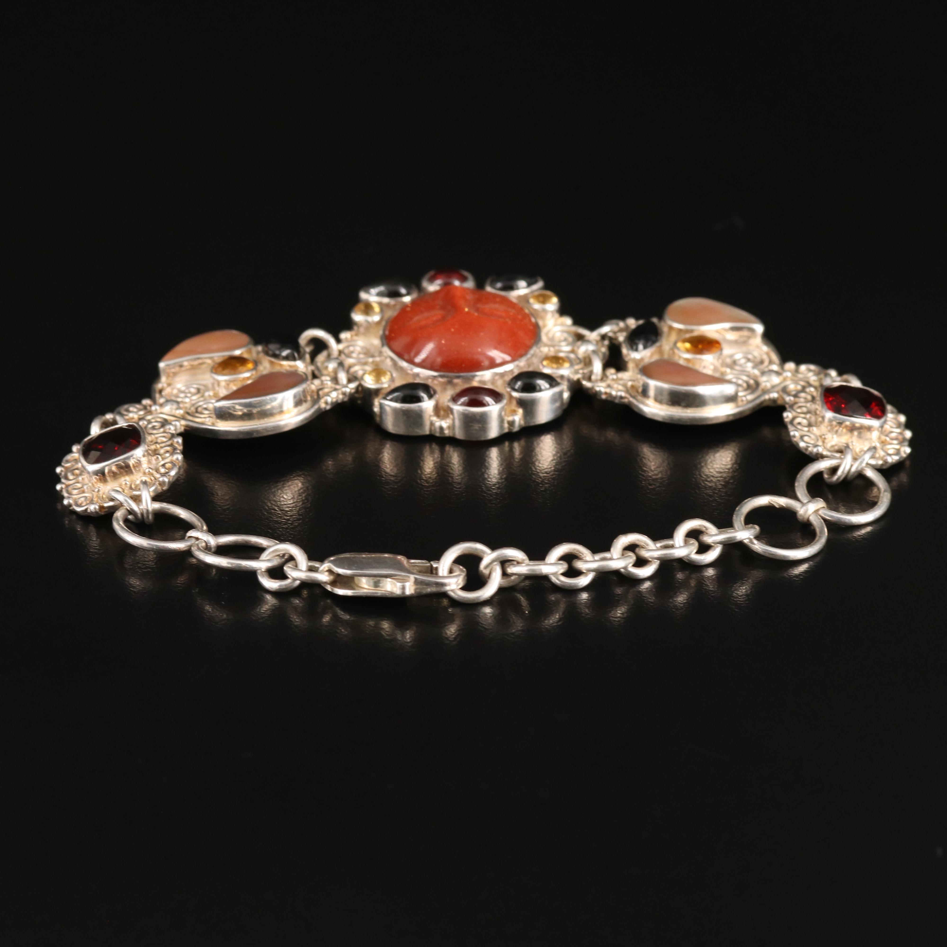 Sajen Sterling Mother-of-Pearl and Gemstone Bracelet