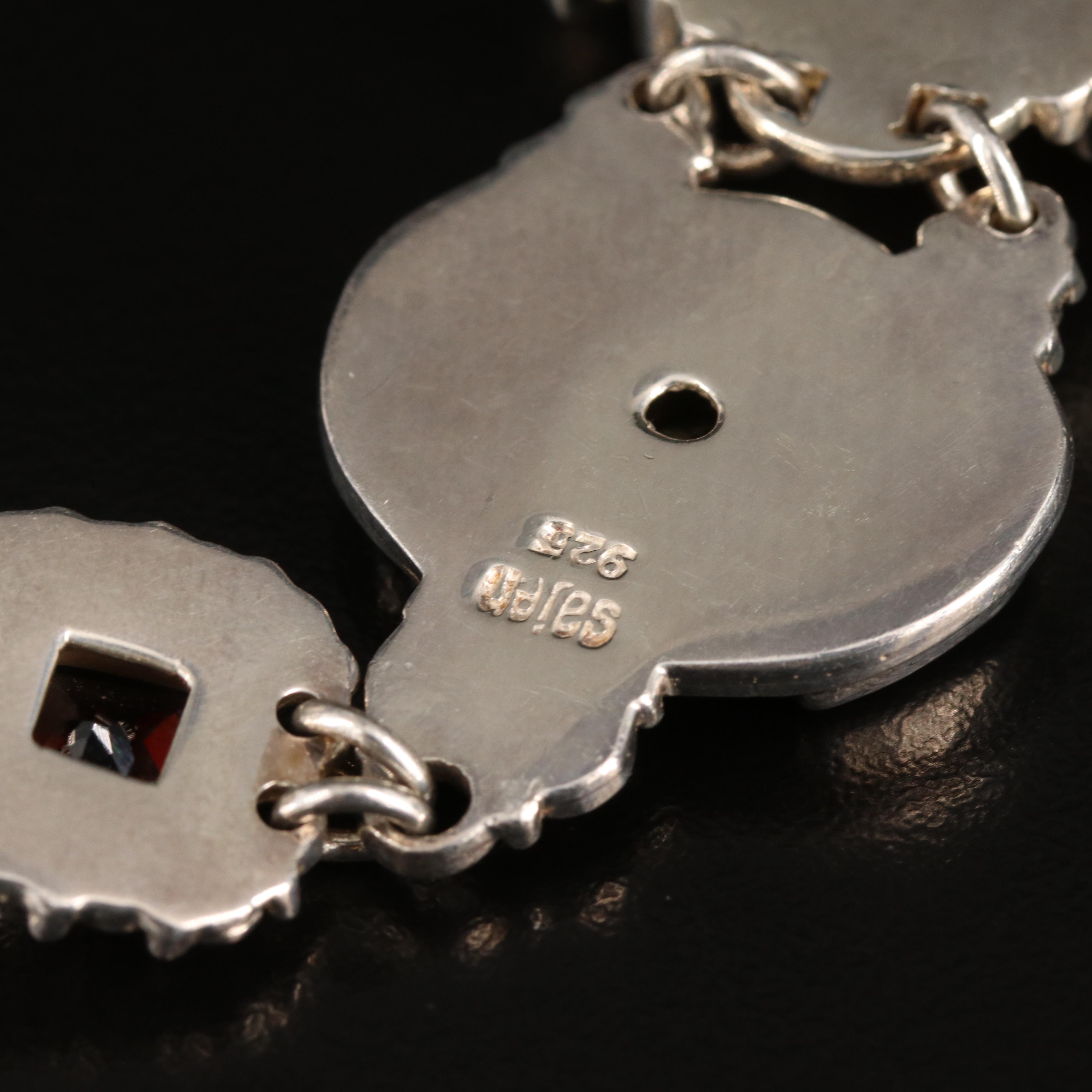 Sajen Sterling Mother-of-Pearl and Gemstone Bracelet