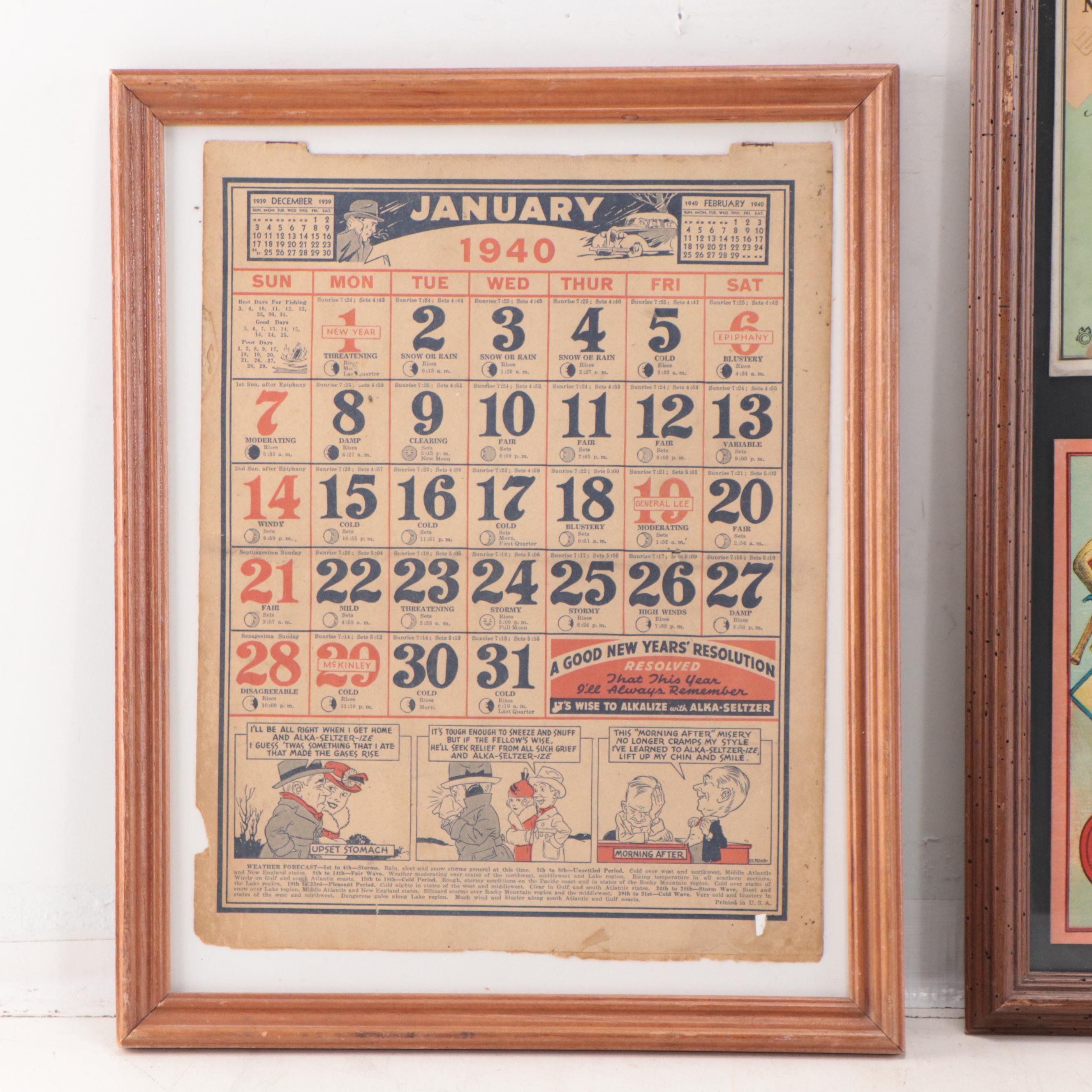 McLoughlin Bros., Other Pre-War Baseball Game Giclées, Weather Calendar, More