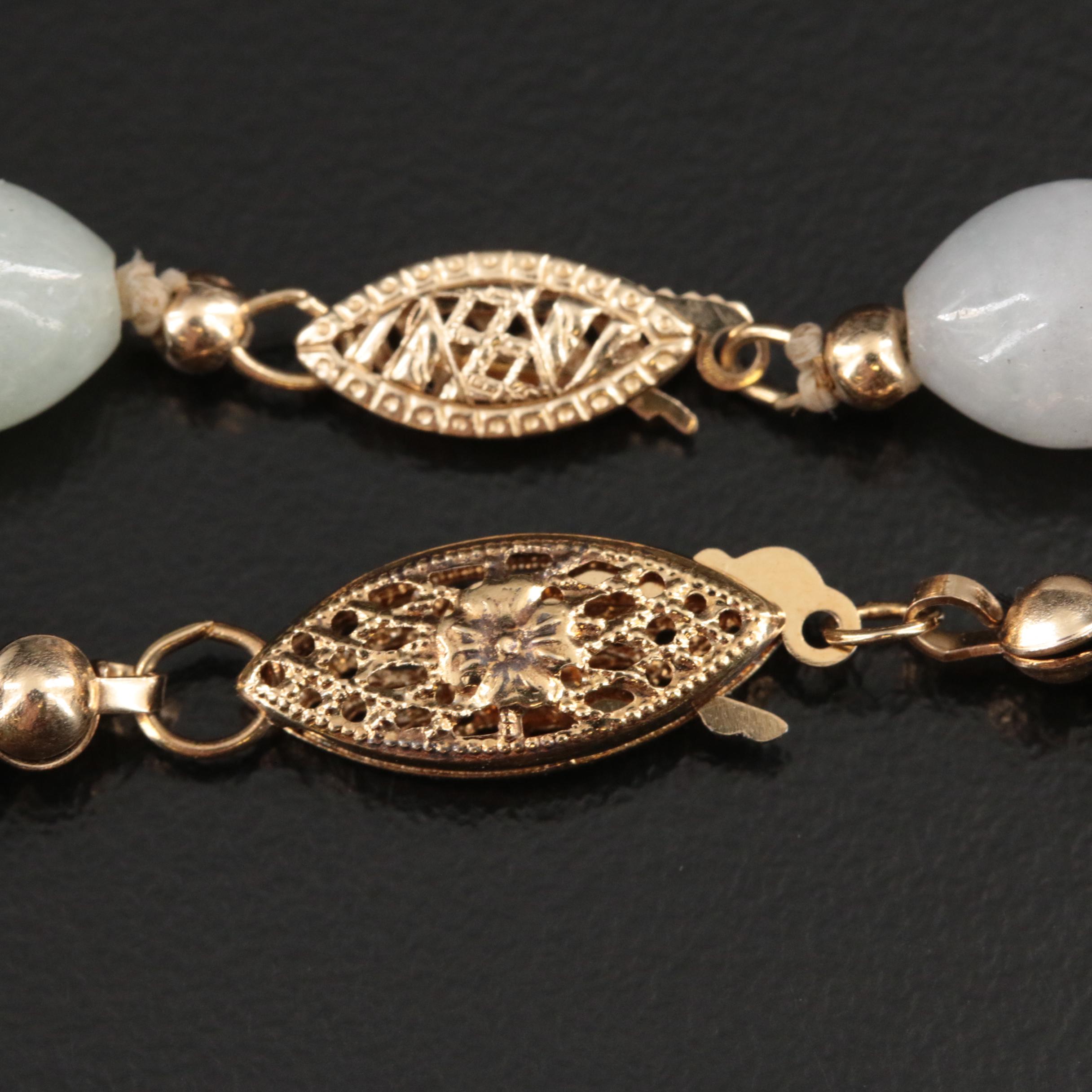 Jadeite, Black Onyx and Glass Beaded Necklaces