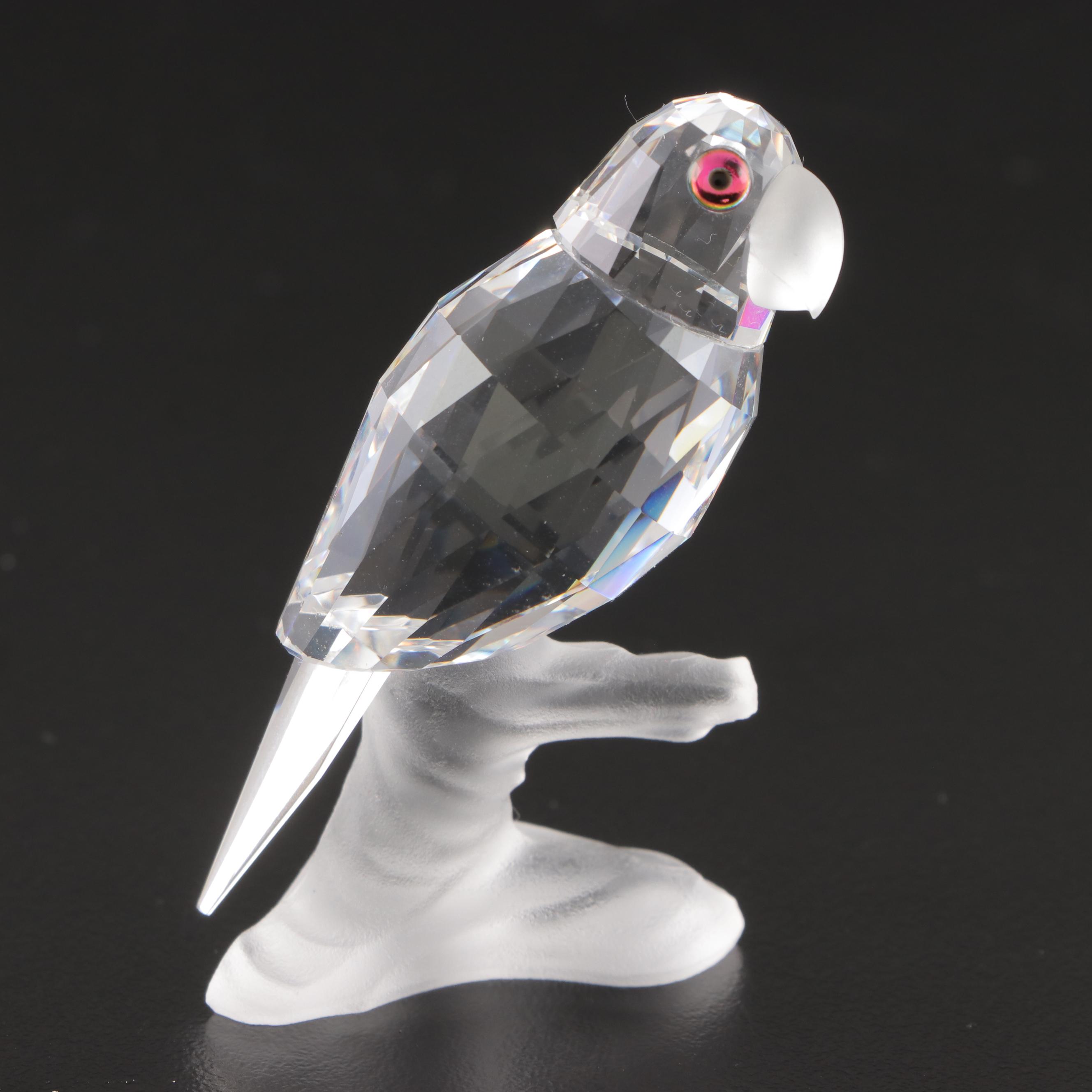 Swarovski Crystal Toucan and Parrot Figurines