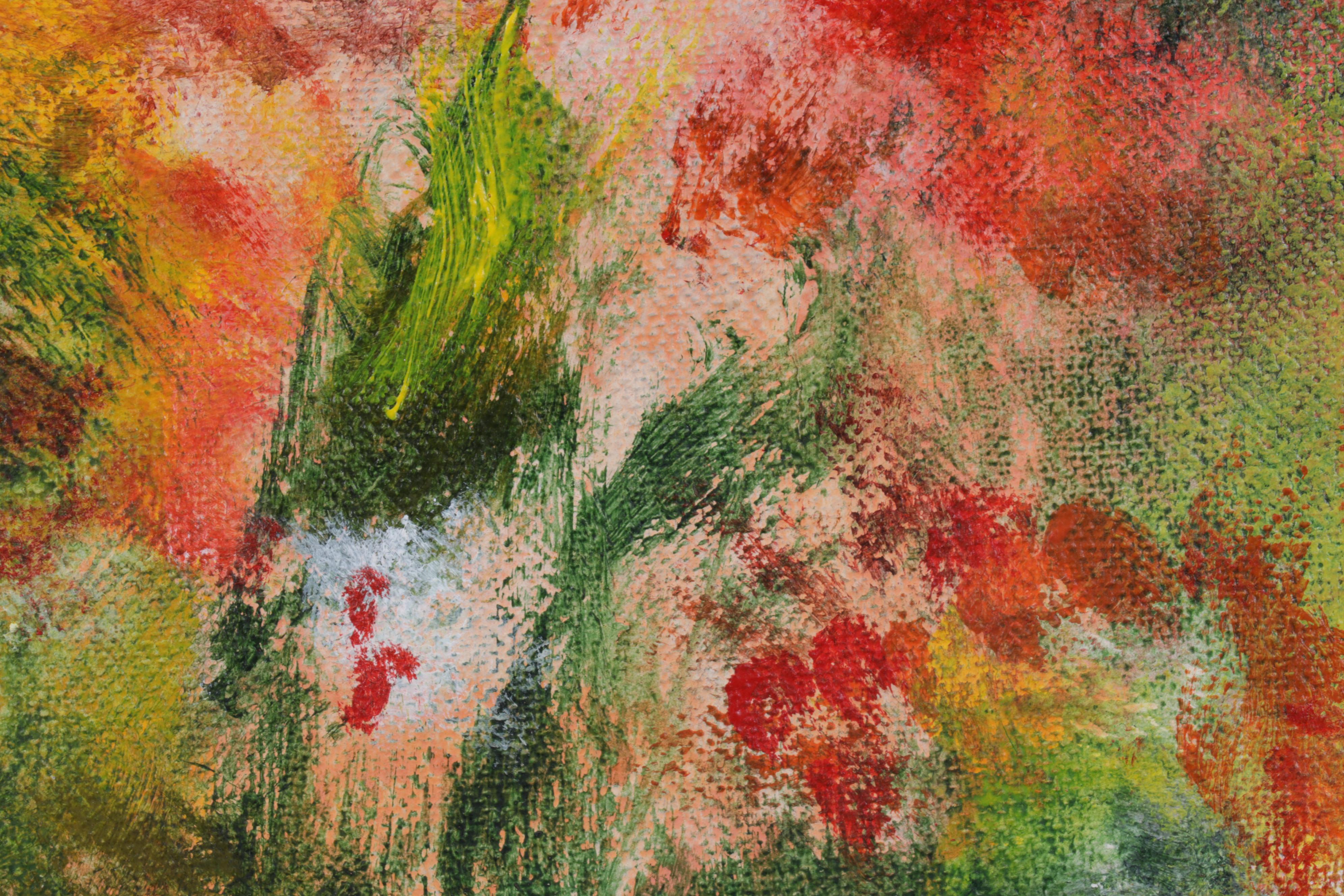 Harry Schwartz Acrylic Painting "Flowers," Late 20th Century