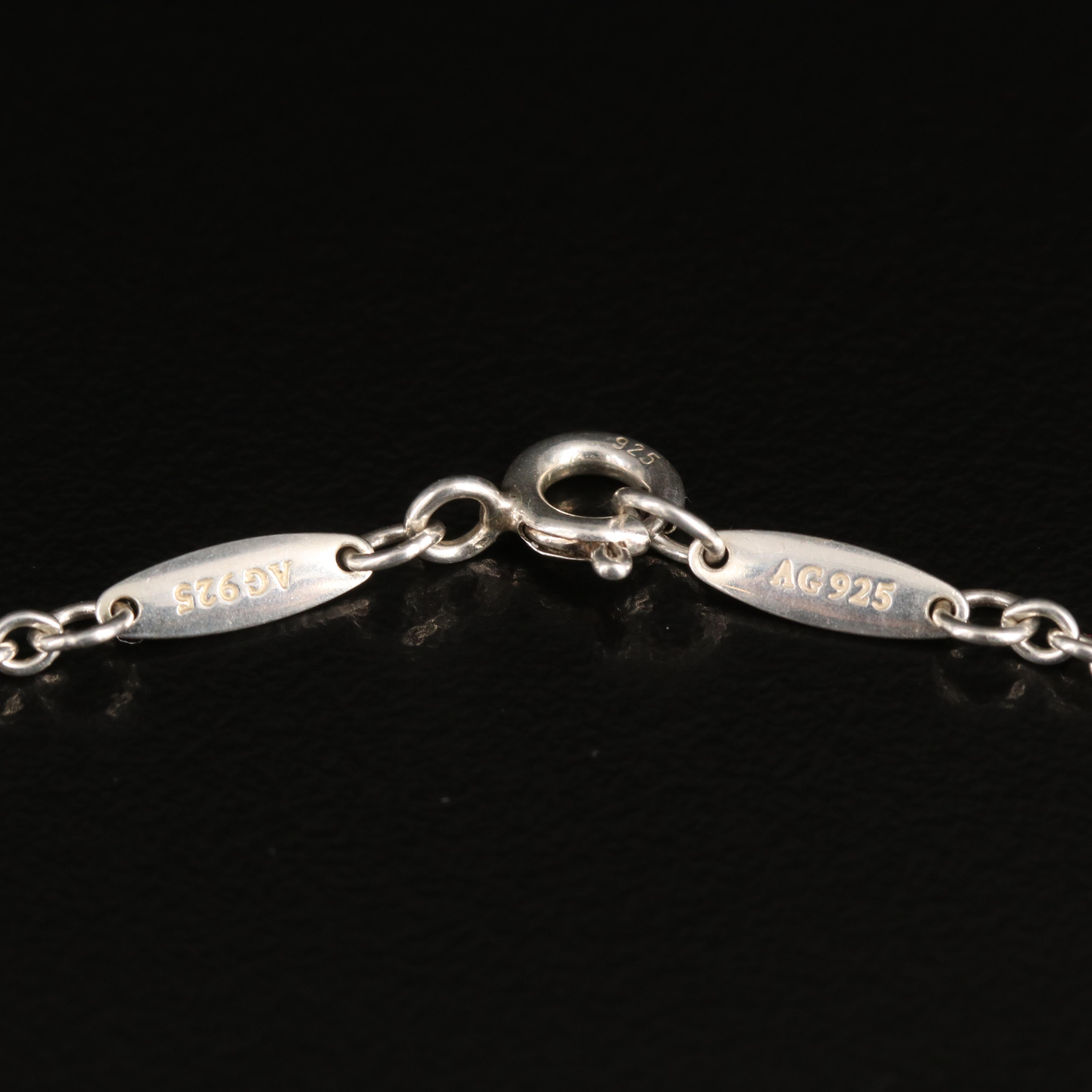 Tiffany & Co. Sterling Open Heart Charm Bracelet