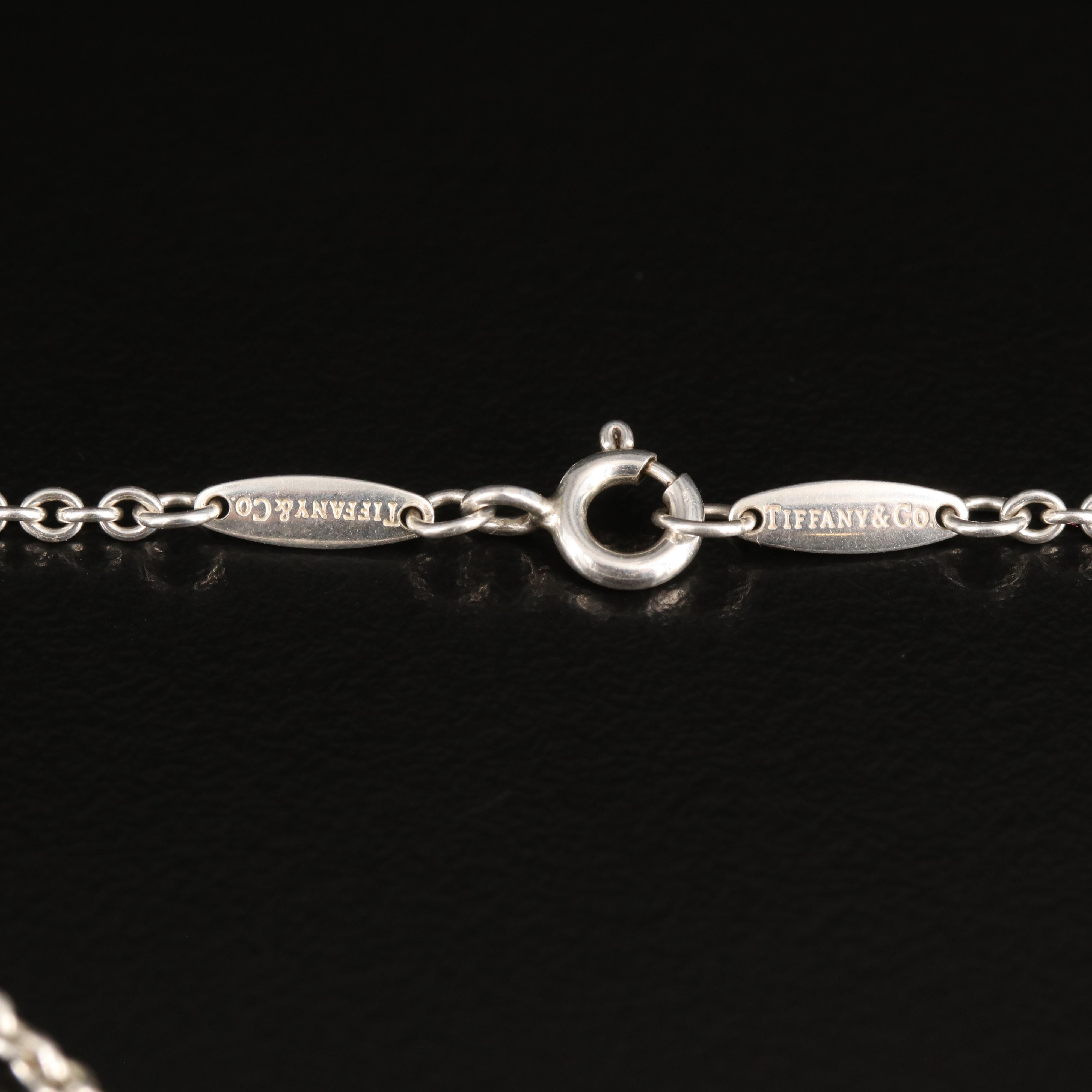 Tiffany & Co. Sterling Open Heart Charm Bracelet