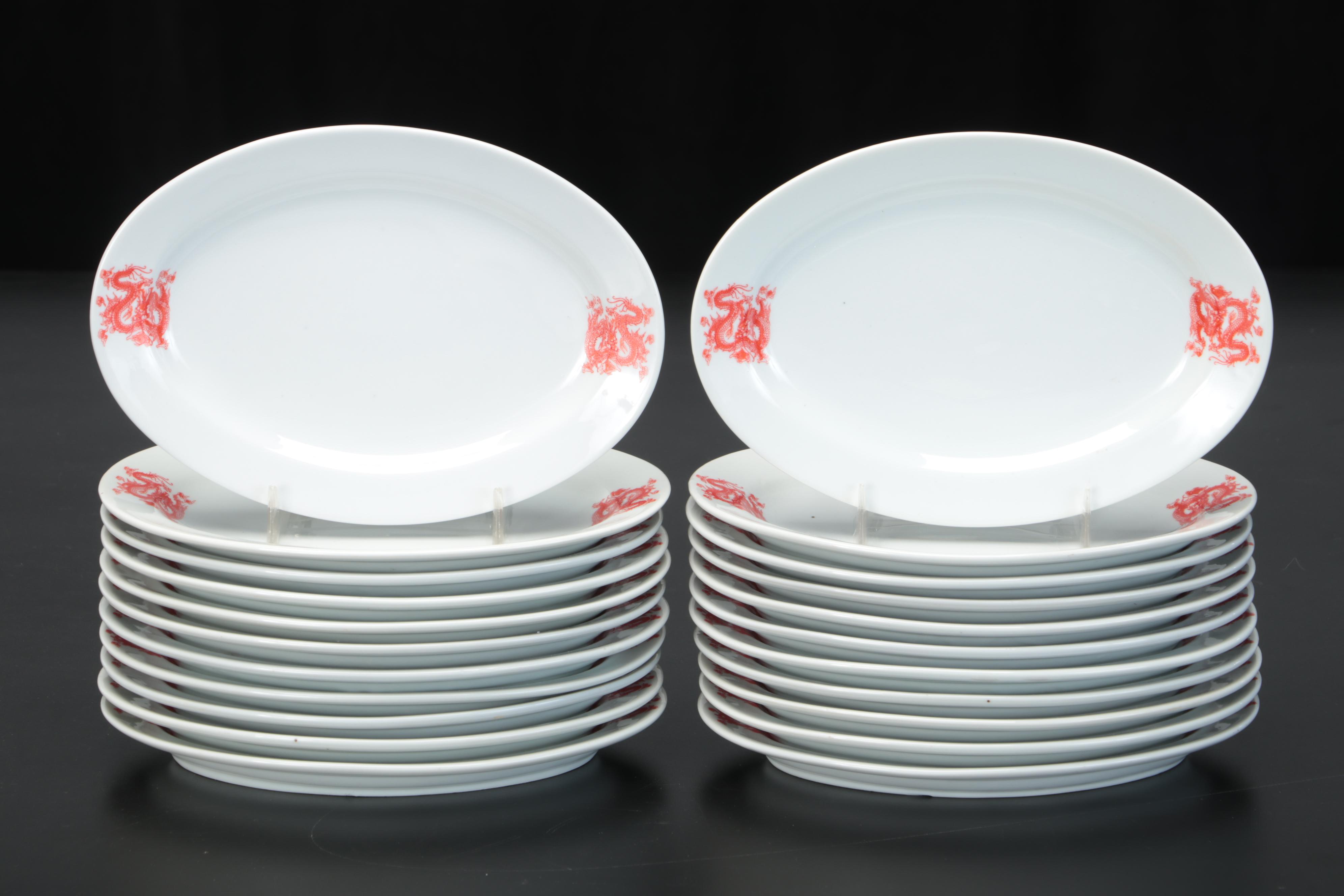 Darchung China Red Dragon Themed Restaurant Ware