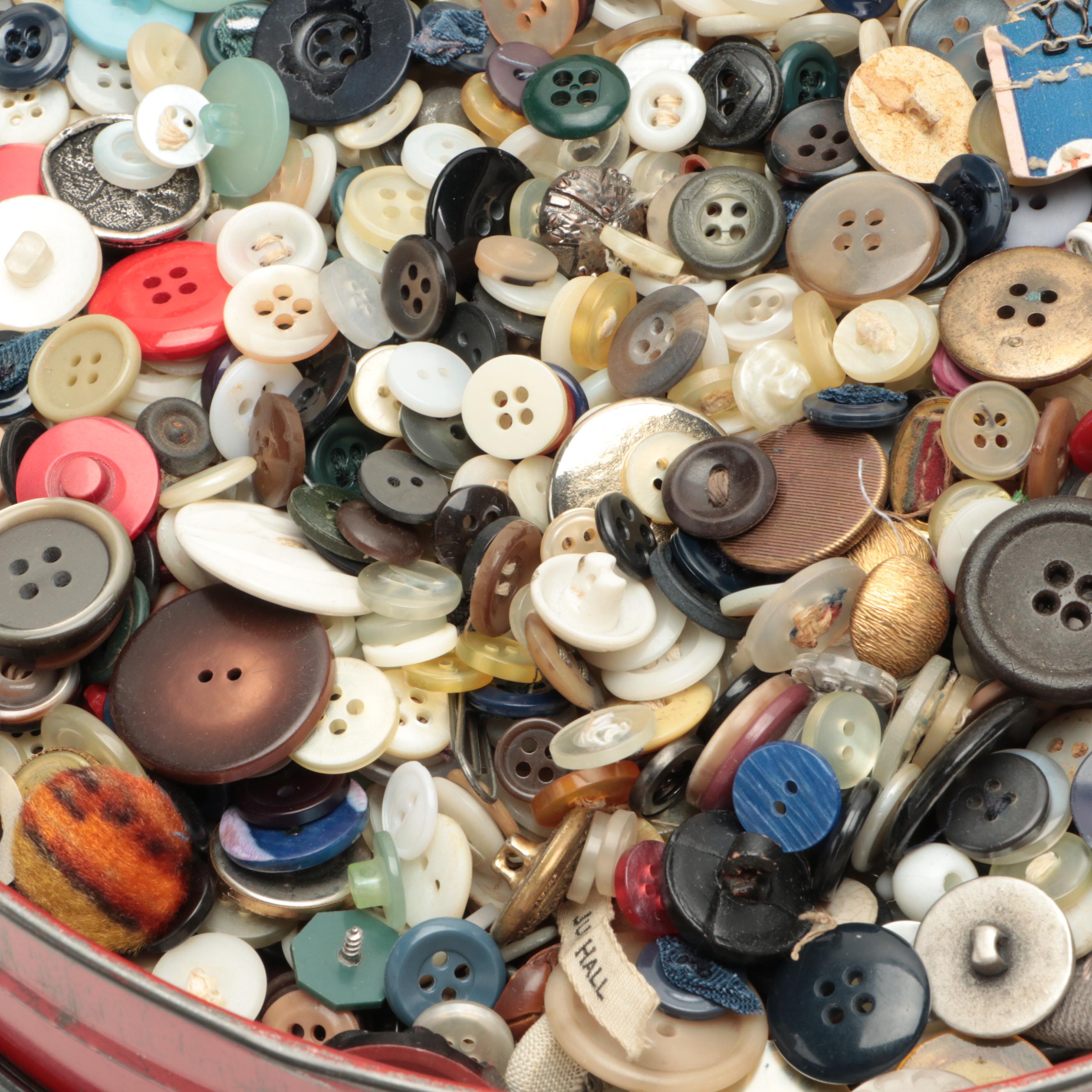 Tin and More Various Plastic and Wood Buttons