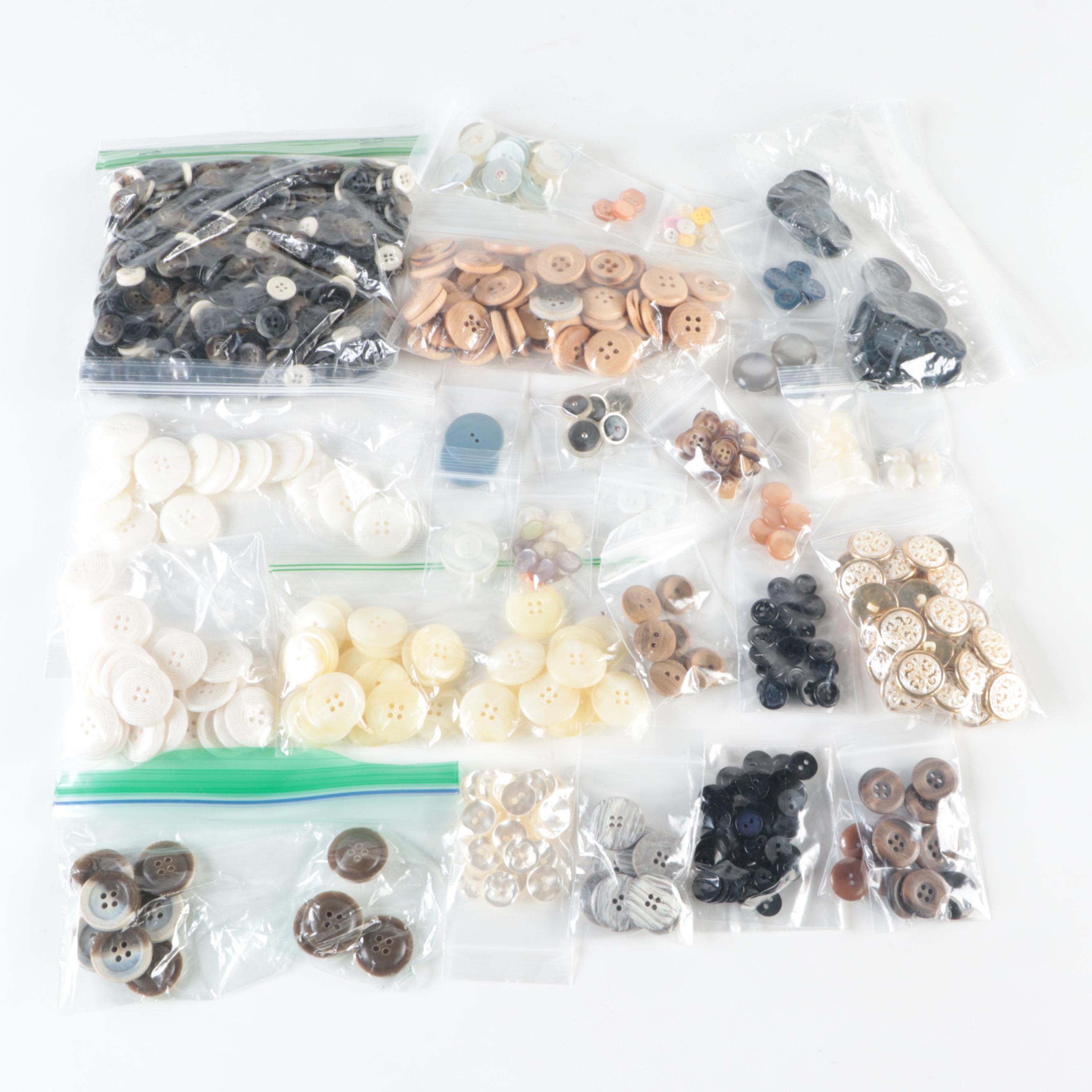 Tin and More Various Plastic and Wood Buttons