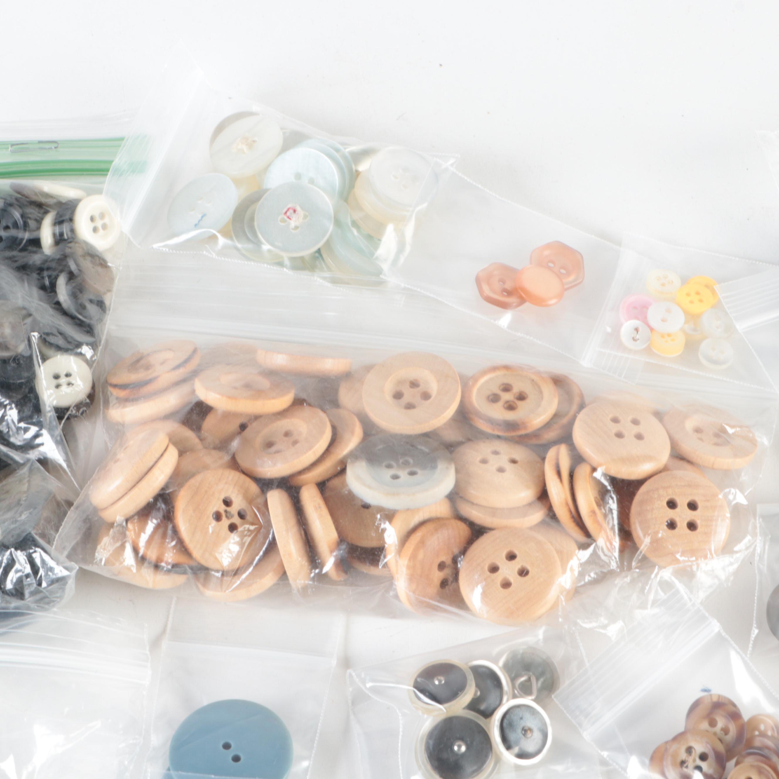 Tin and More Various Plastic and Wood Buttons
