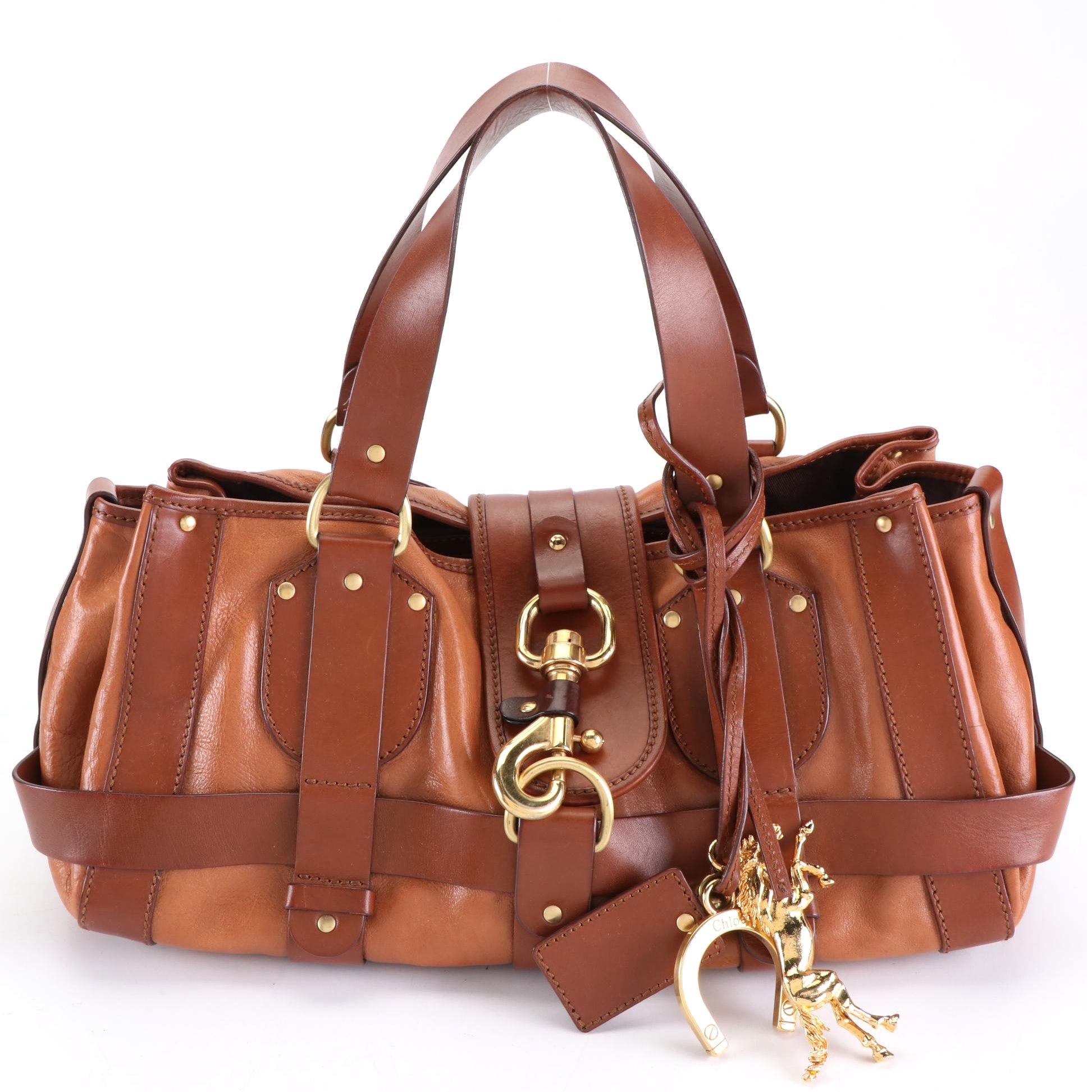 Chloé Kerala Shoulder Bag in Brown Leather with Equestrian Charms