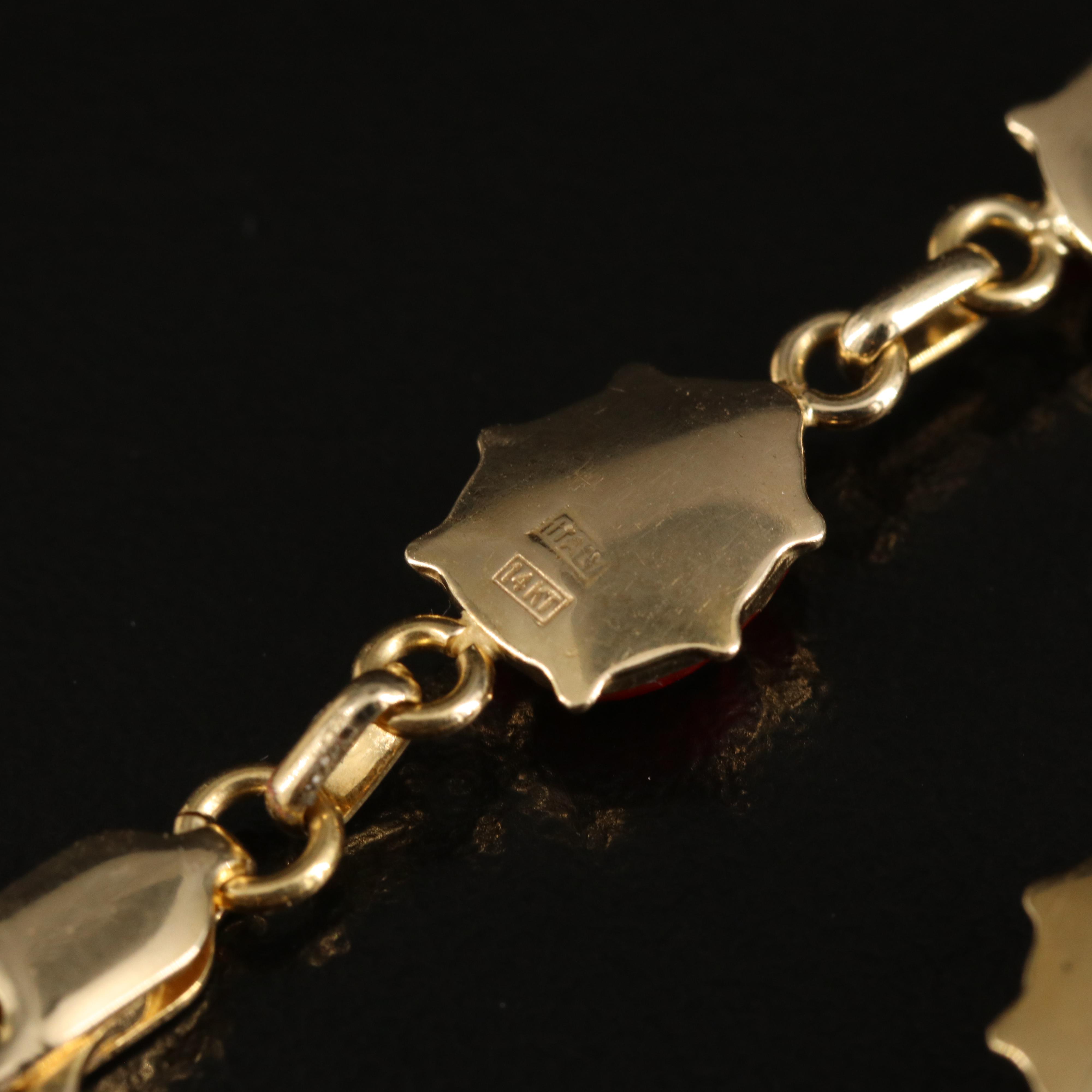 Italian 14K Enamel Lady Bug Bracelet