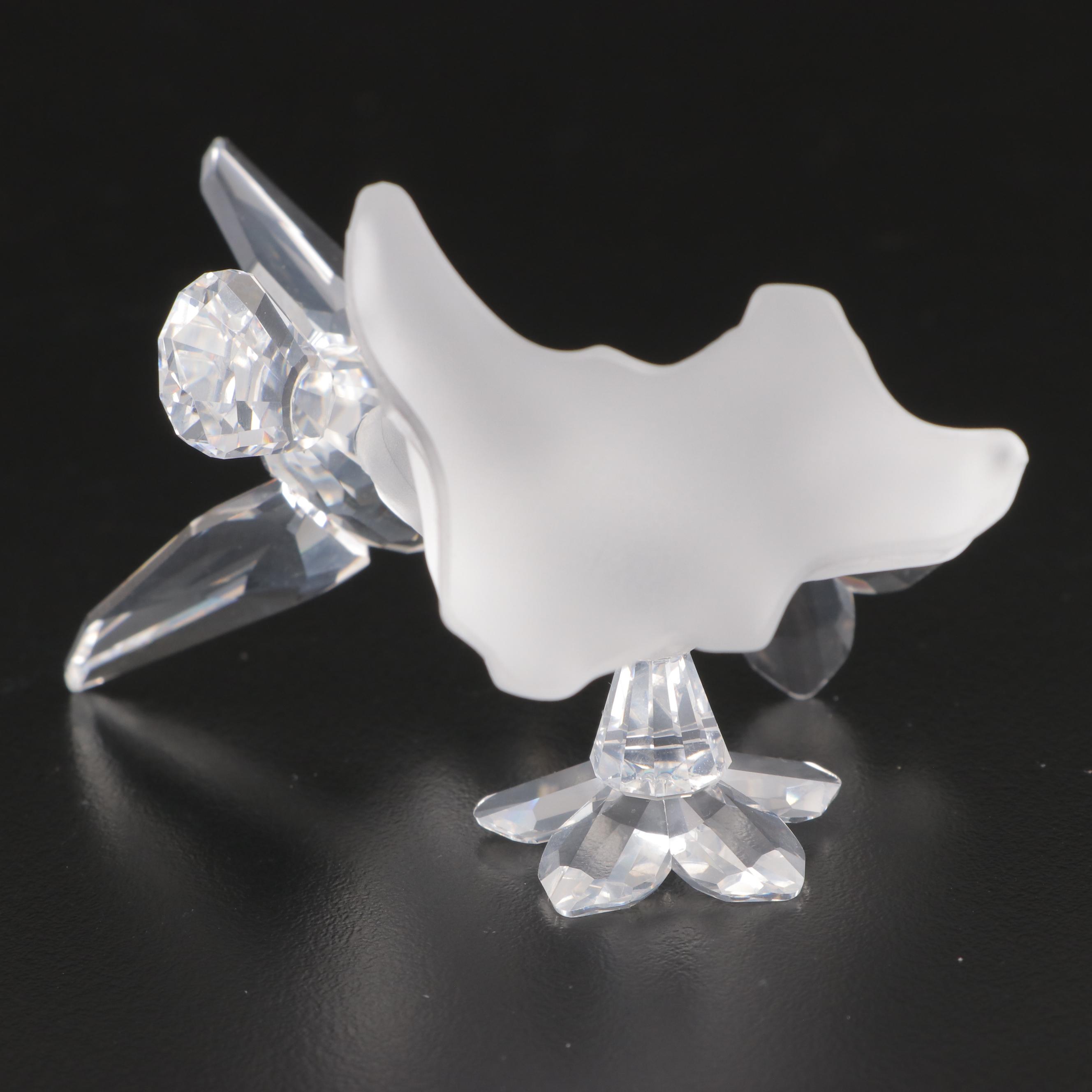 Swarovski Crystal Swan, Orchid, and Hummingbird Figurines