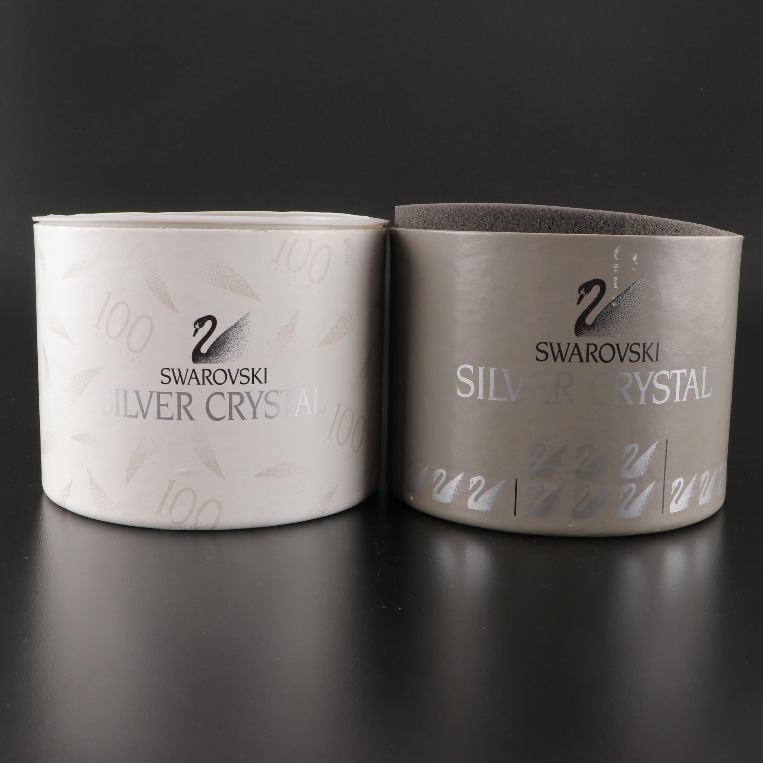 Swarovski Crystal Swan, Orchid, and Hummingbird Figurines