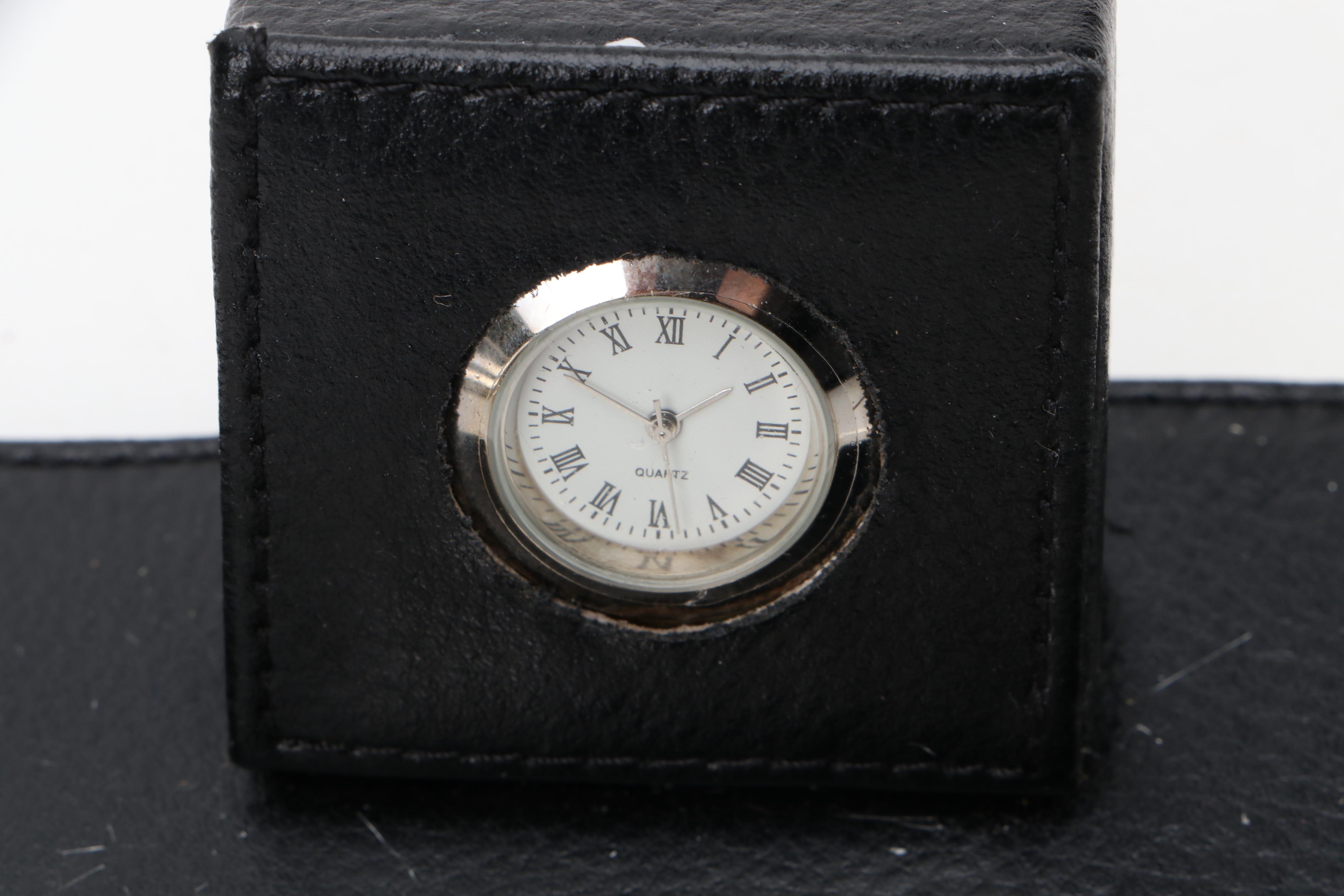 Motorcycle Shaped and Other Desk Clock with Desk Accessories