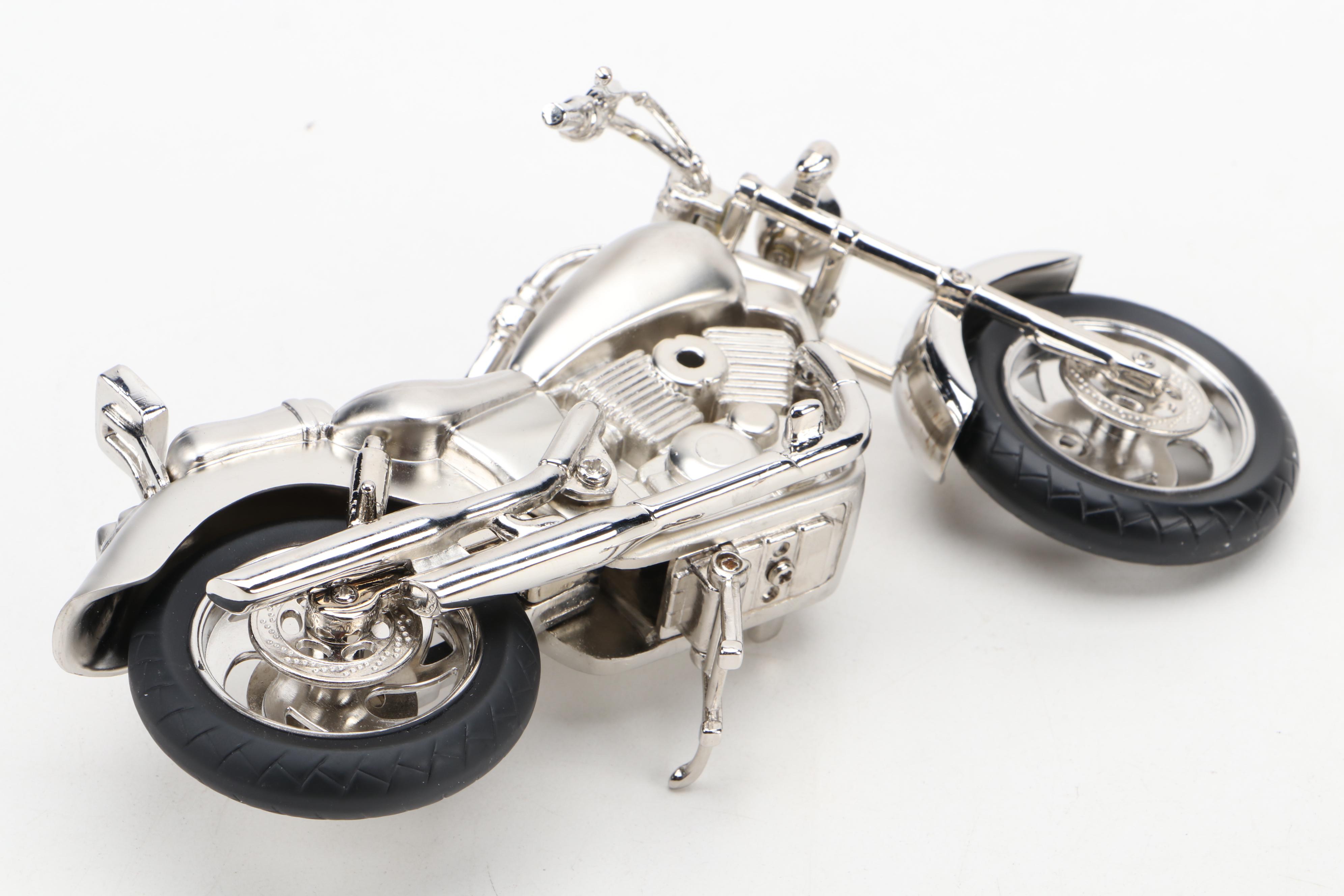 Motorcycle Shaped and Other Desk Clock with Desk Accessories