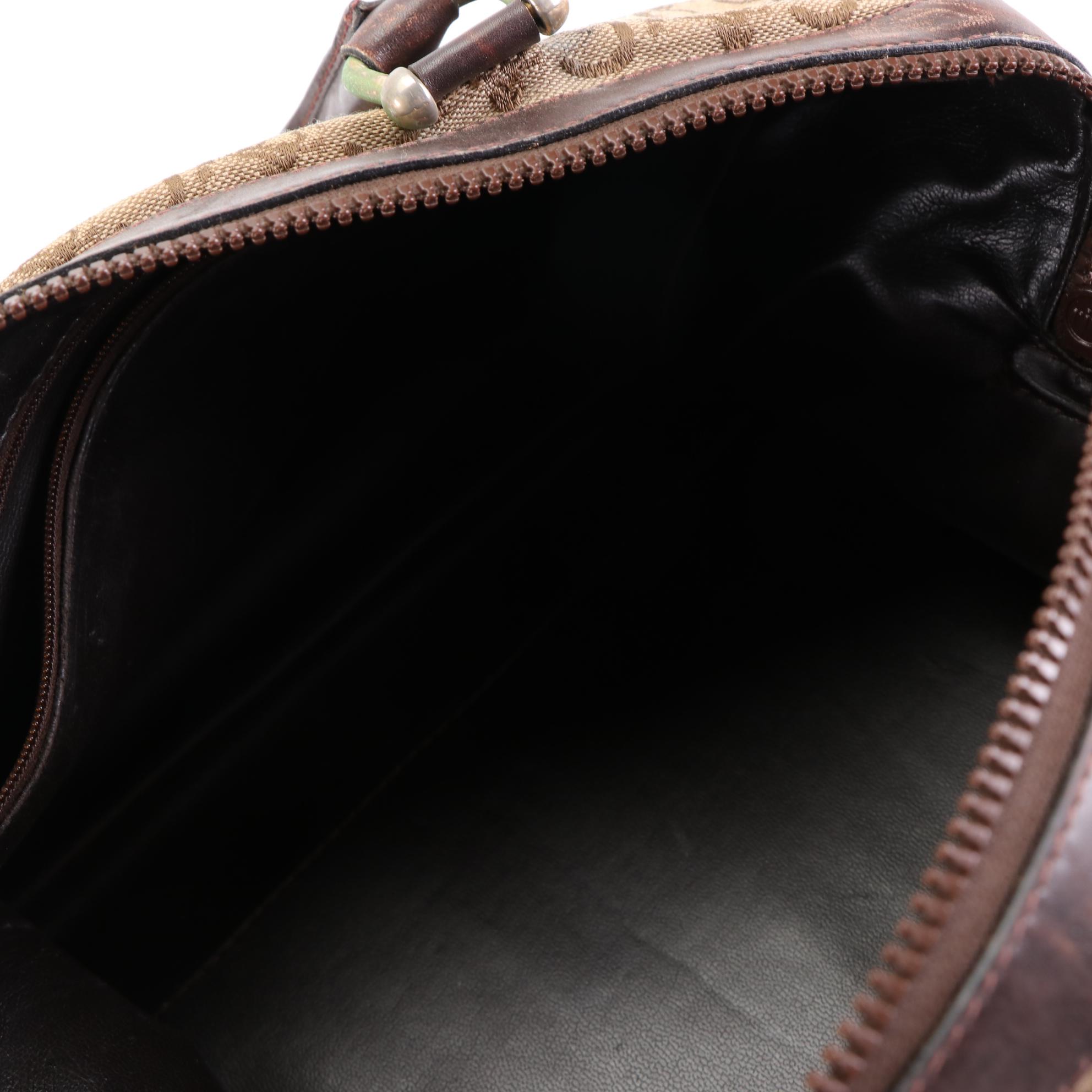 Celine Boston Bag in Signature Macadam Horse Carriage Canvas and Leather