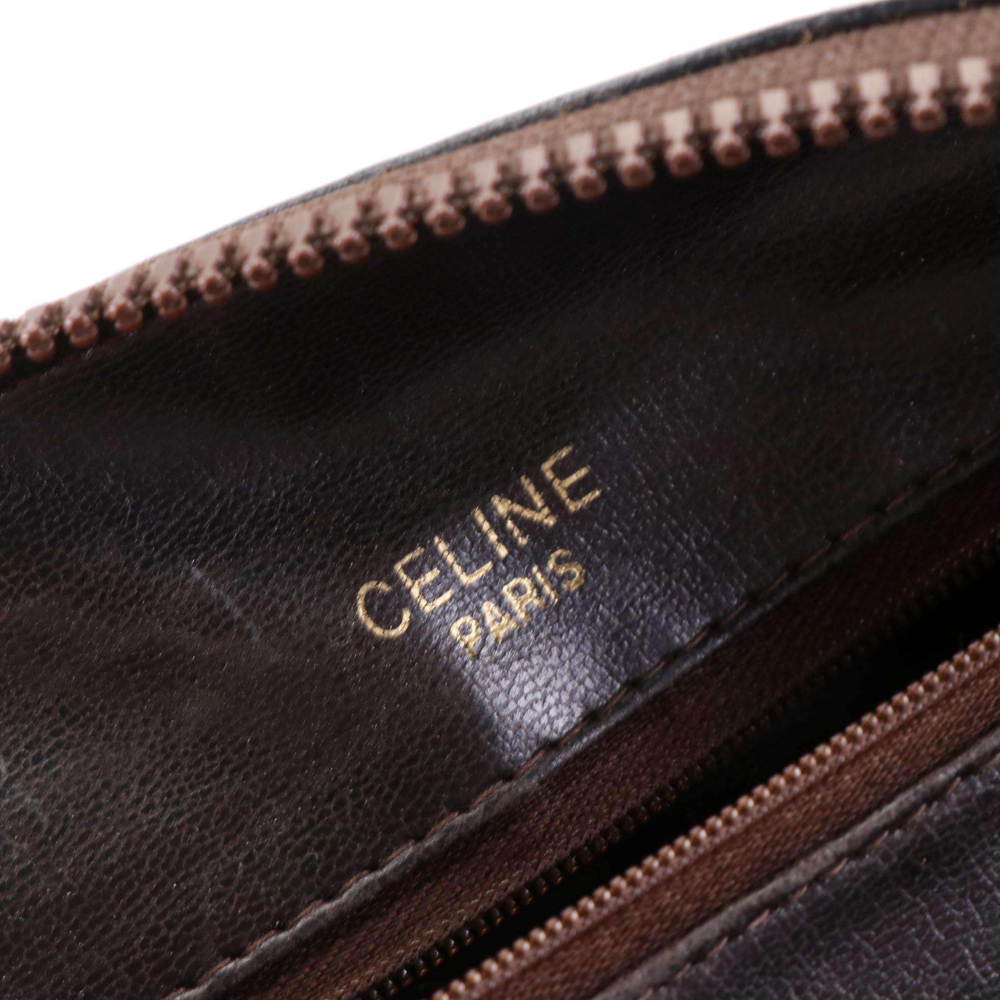 Celine Boston Bag in Signature Macadam Horse Carriage Canvas and Leather