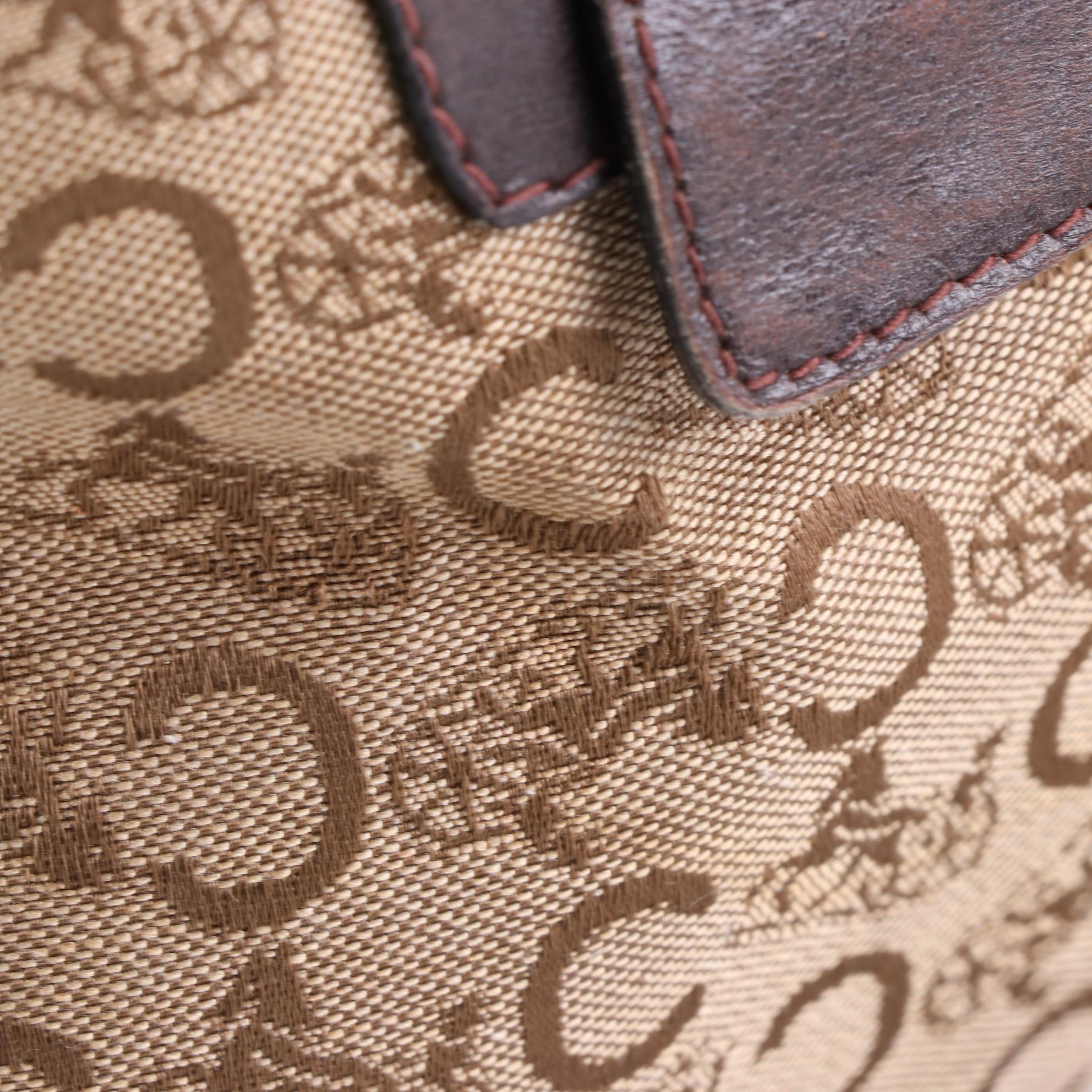 Celine Boston Bag in Signature Macadam Horse Carriage Canvas and Leather