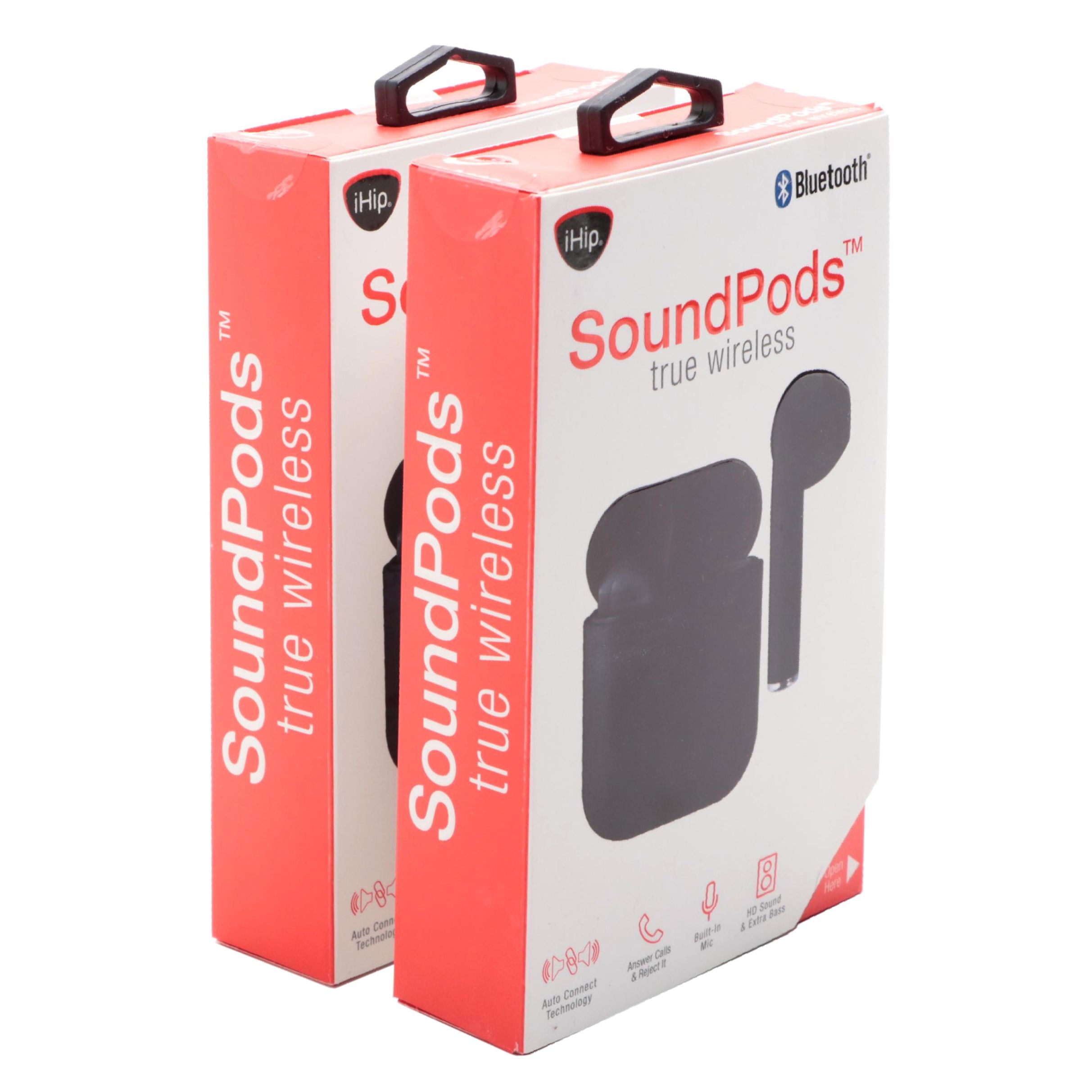 iHip SoundPods Black Bluetooth Earbuds, 2020