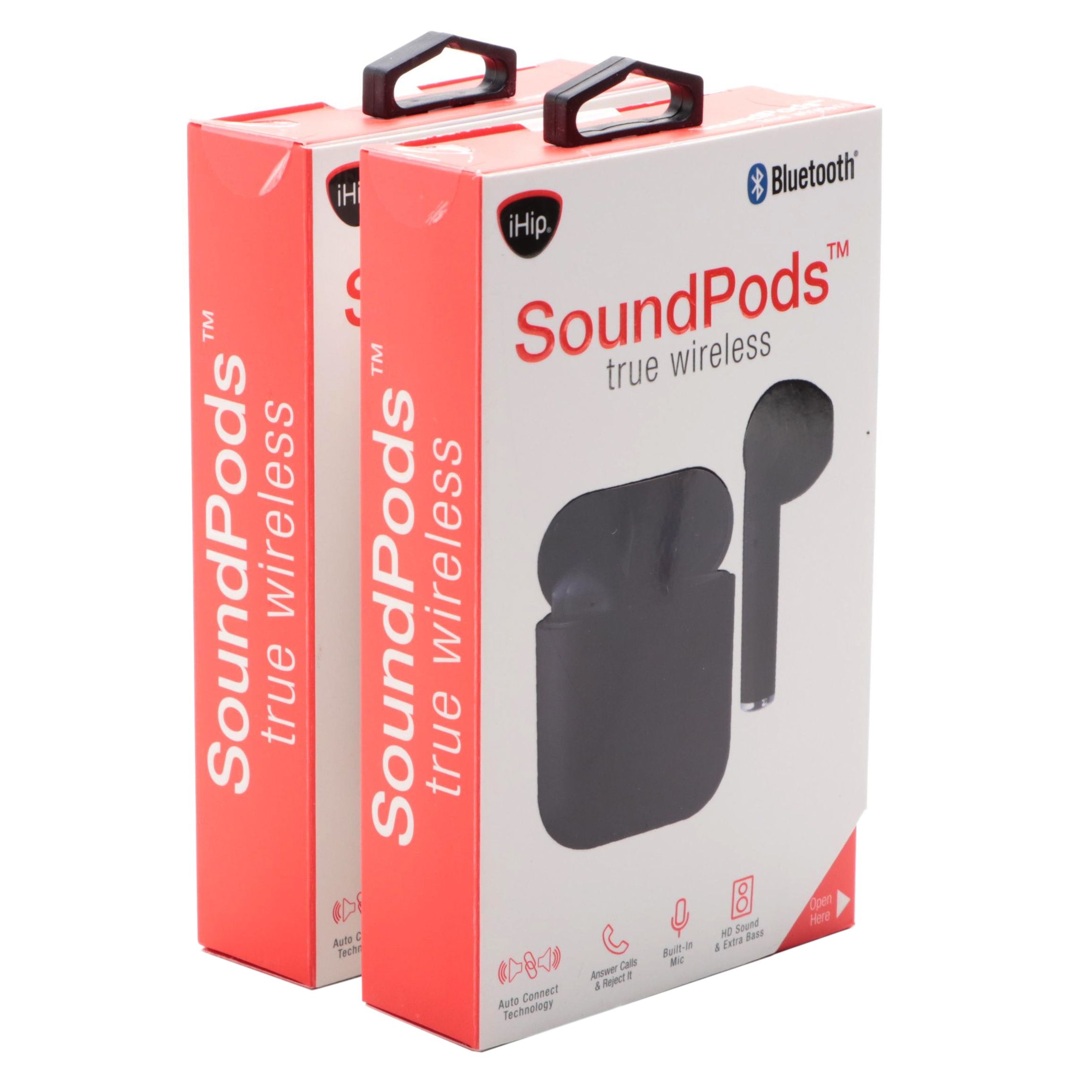 iHip SoundPods Black Bluetooth Earbuds, 2020