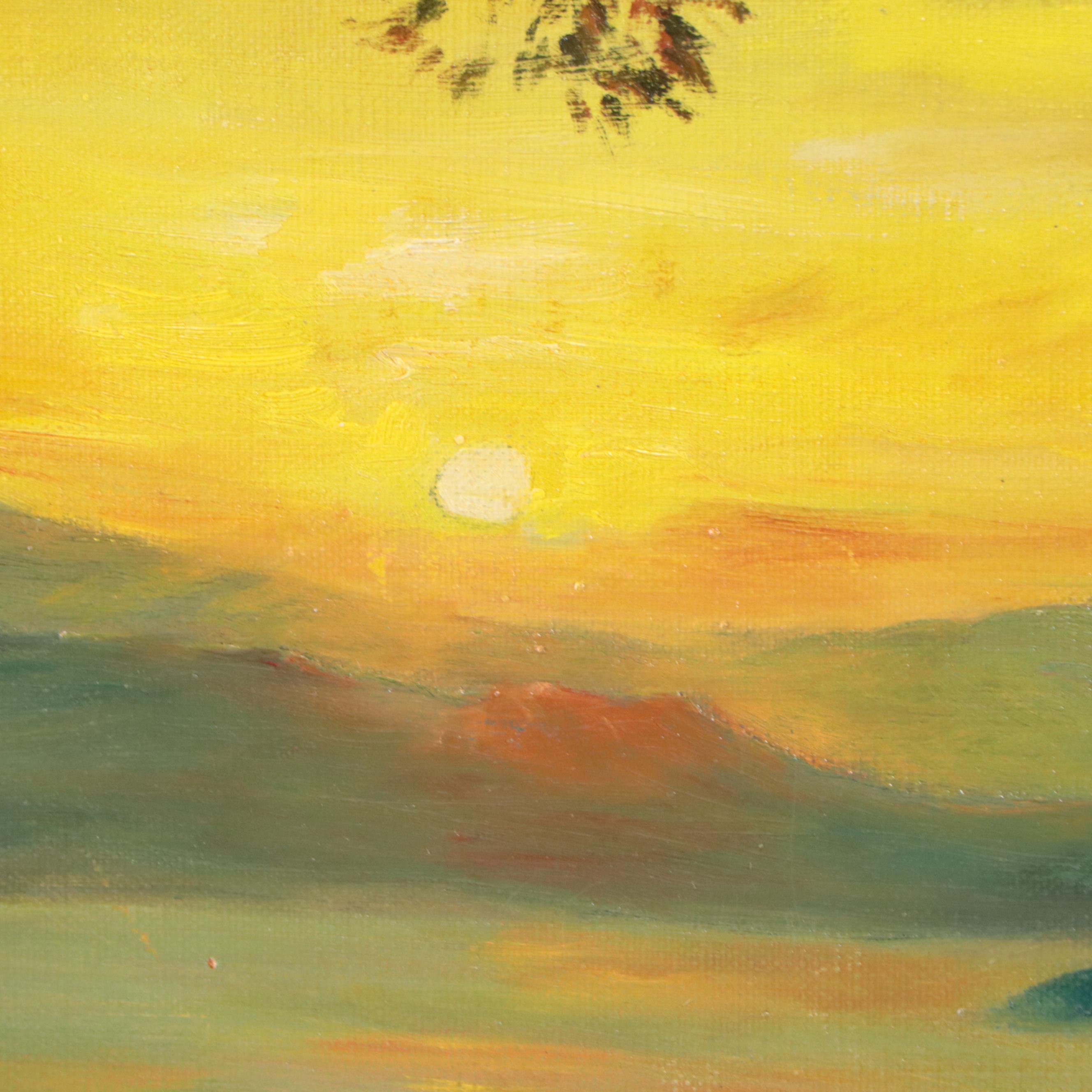 Oil Painting of Sunset Landscape