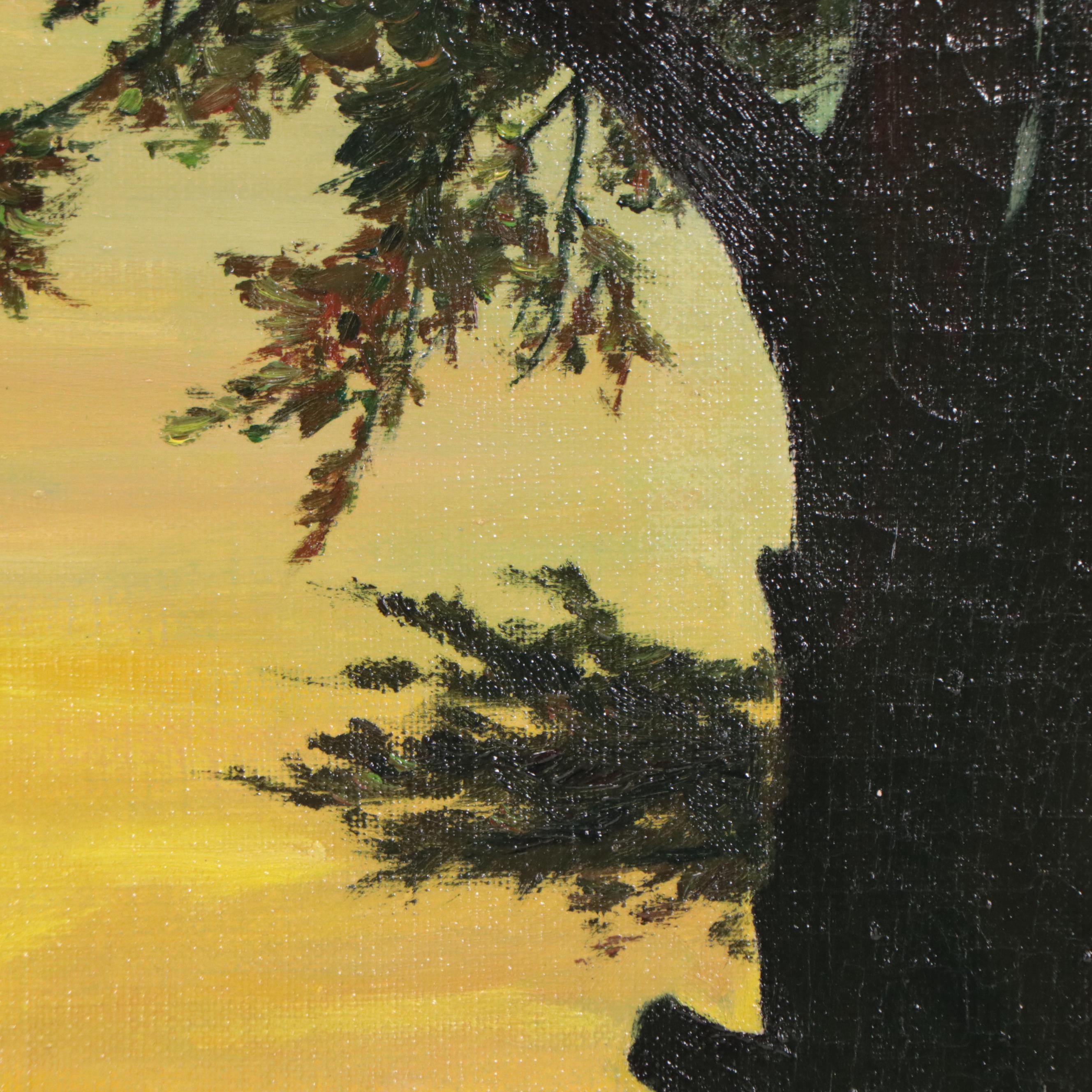 Oil Painting of Sunset Landscape