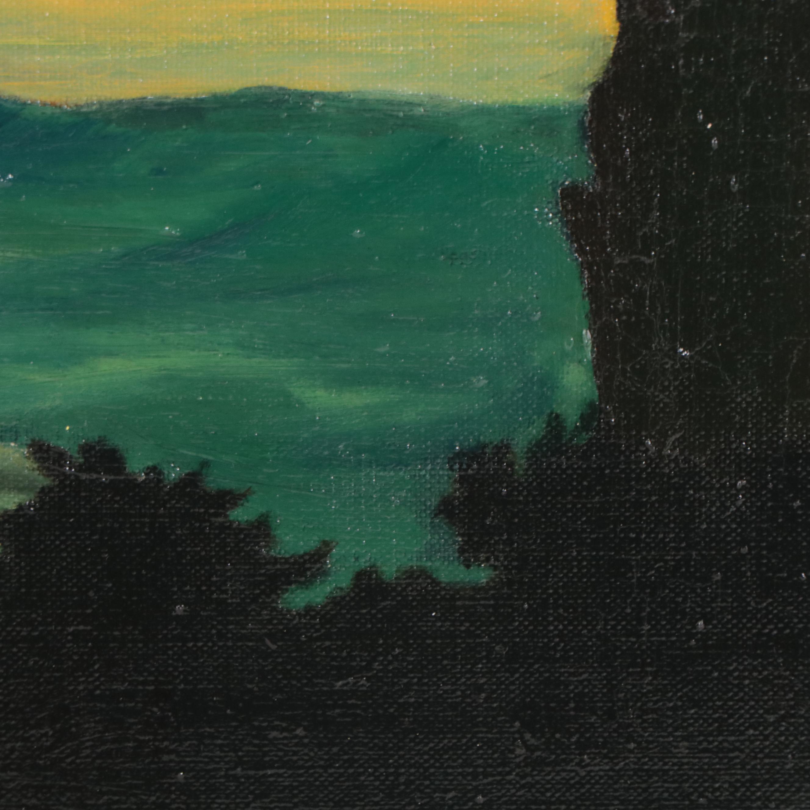 Oil Painting of Sunset Landscape