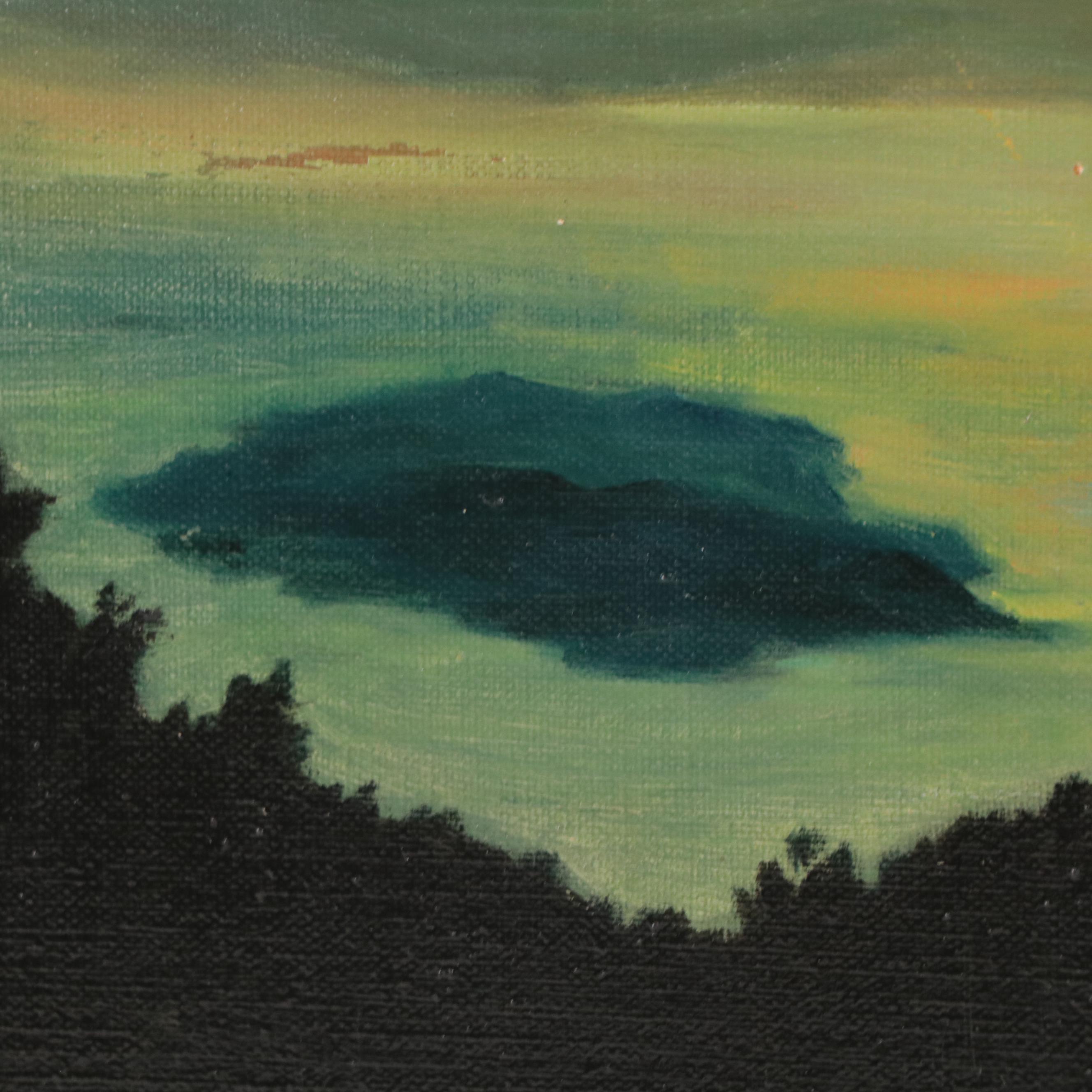 Oil Painting of Sunset Landscape