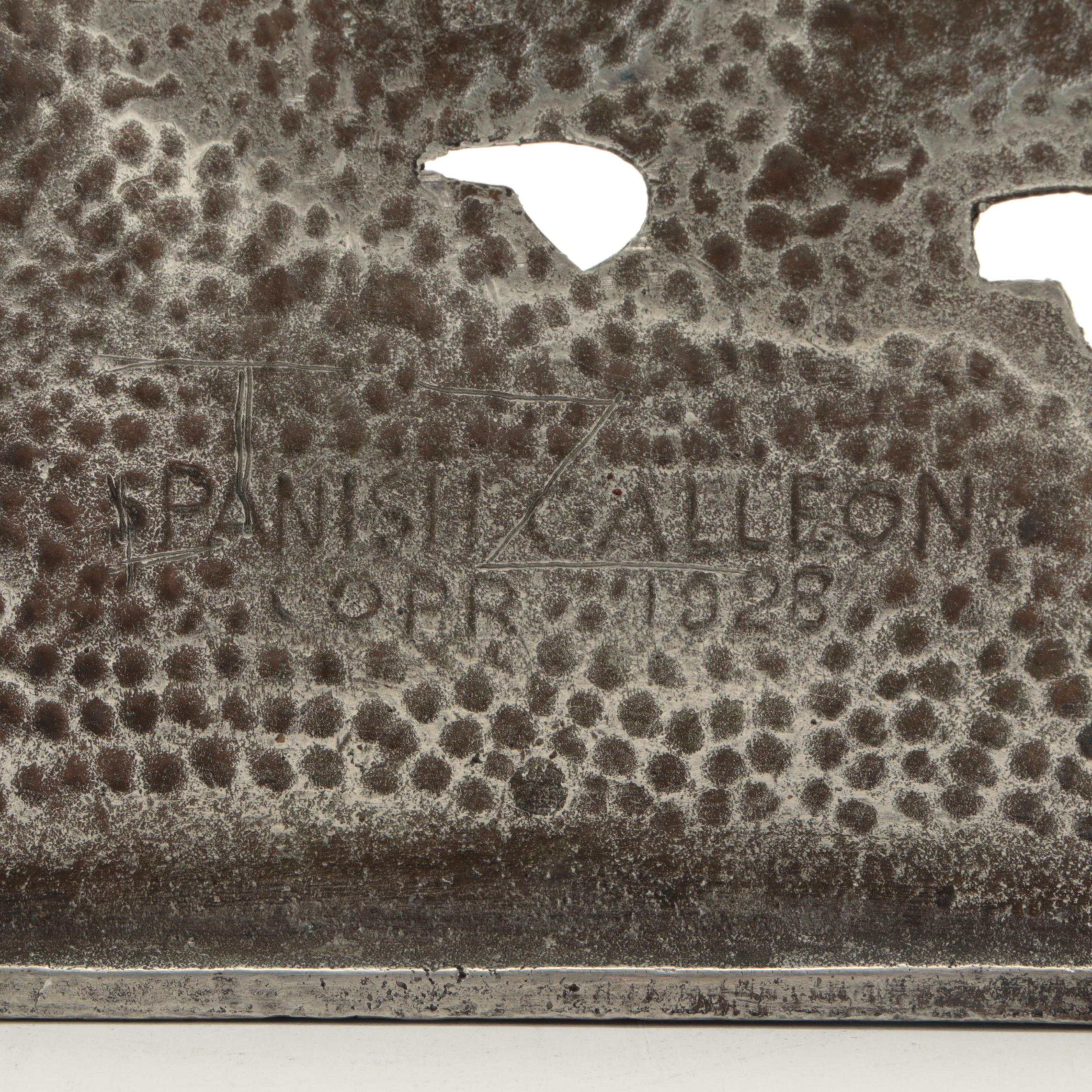 Connecticut Foundry Cast Metal Spanish Galleon Bookends, Early 20th Century