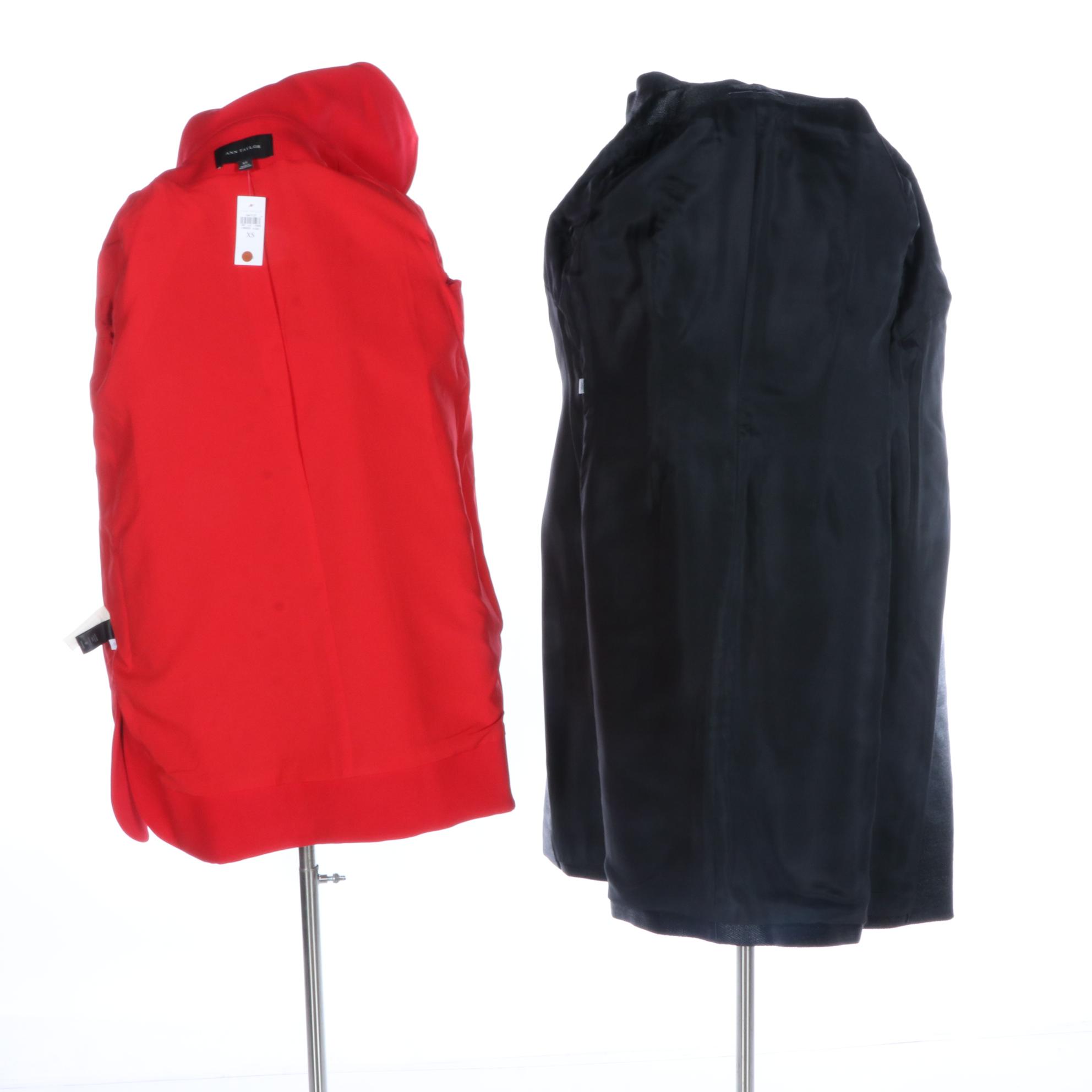 Eric Gaskins Woven Raffia and Ann Taylor Ponte Double-Knit Coats