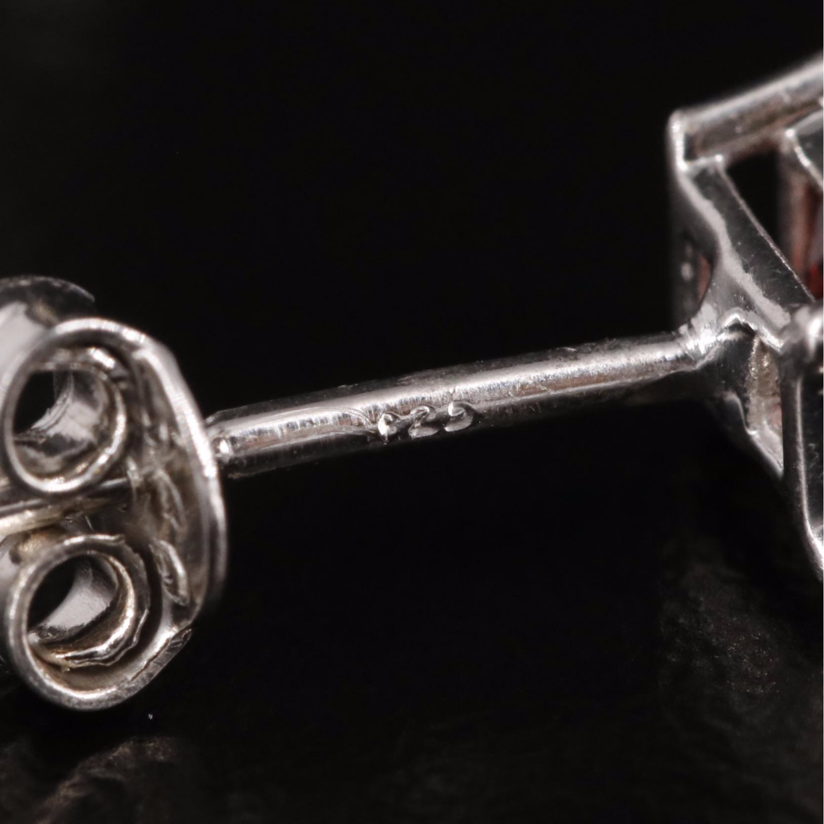 Sterling Garnet Stud Earrings