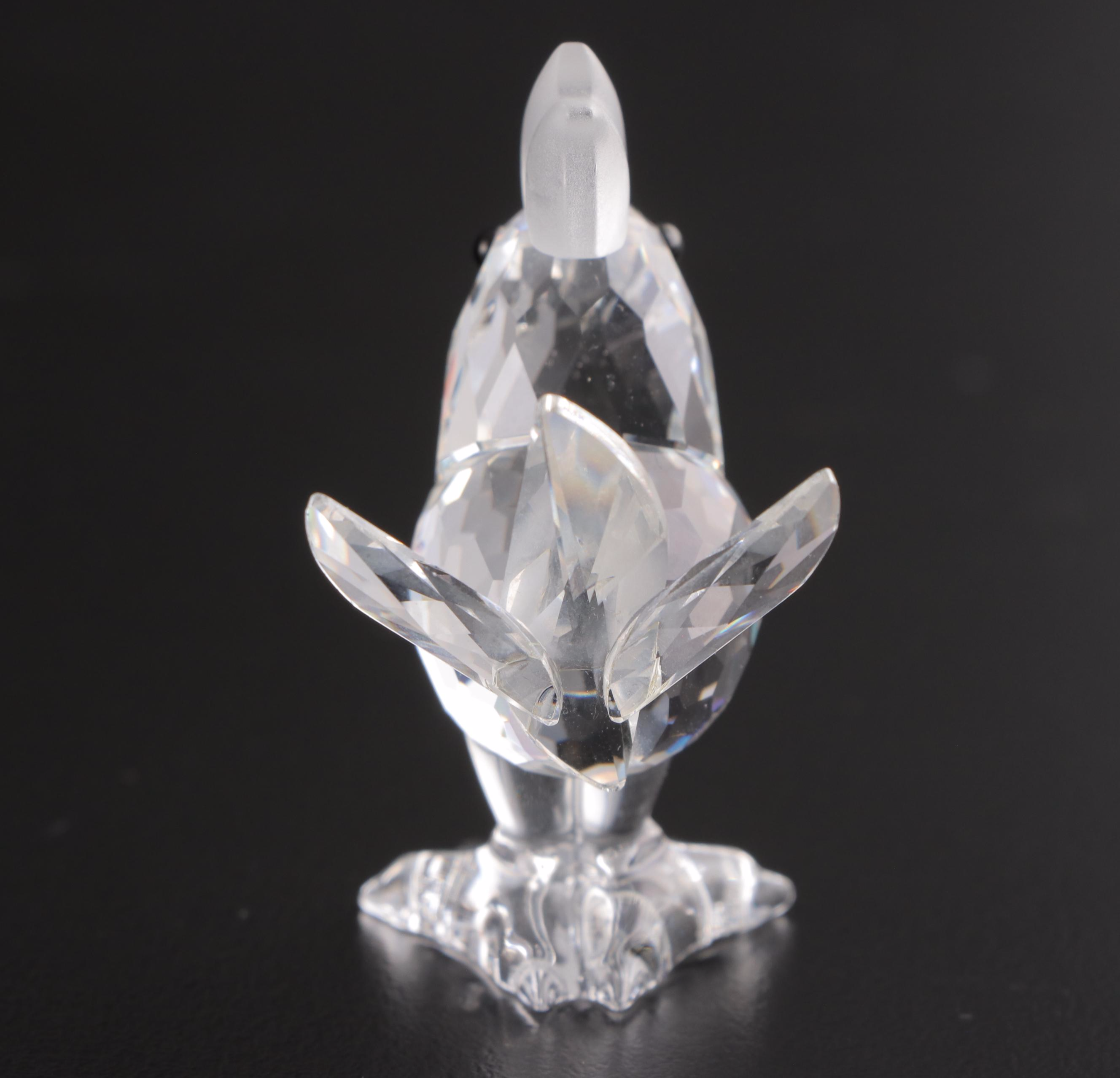 Swarovski Crystal Toucan, Parrot, Frog, and  Rooster Figurines