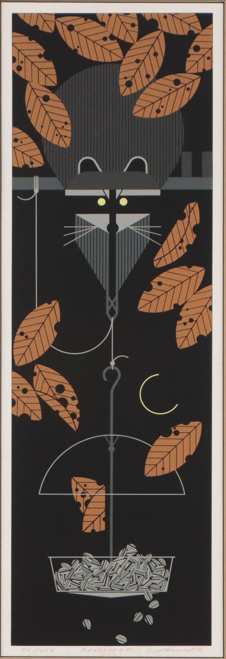 Charley Harper Serigraph "Raccsnack," 1983