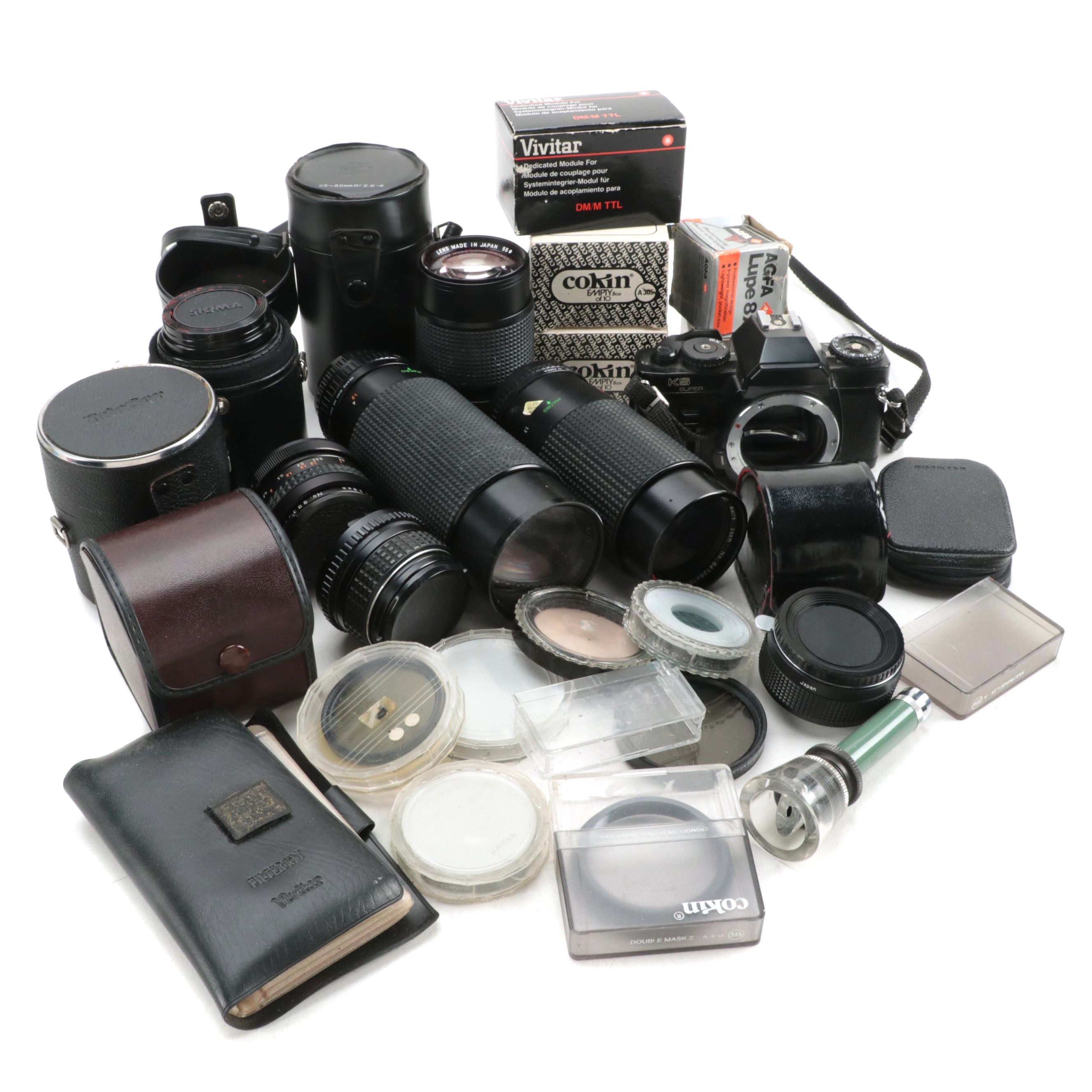 Sears KS Super SLR Camera with Lenses and More Accessories