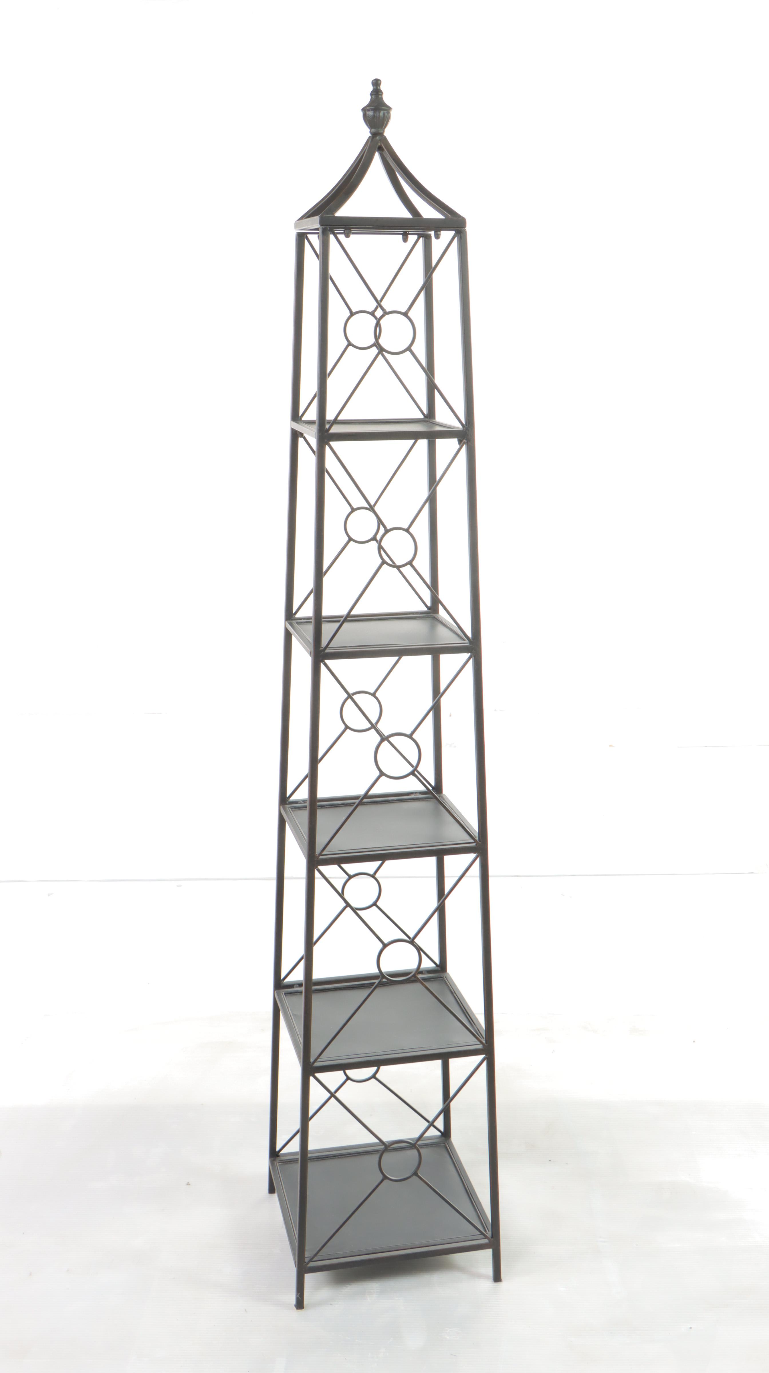 Neoclassical Style Patinated Metal Five-Tier Étagère