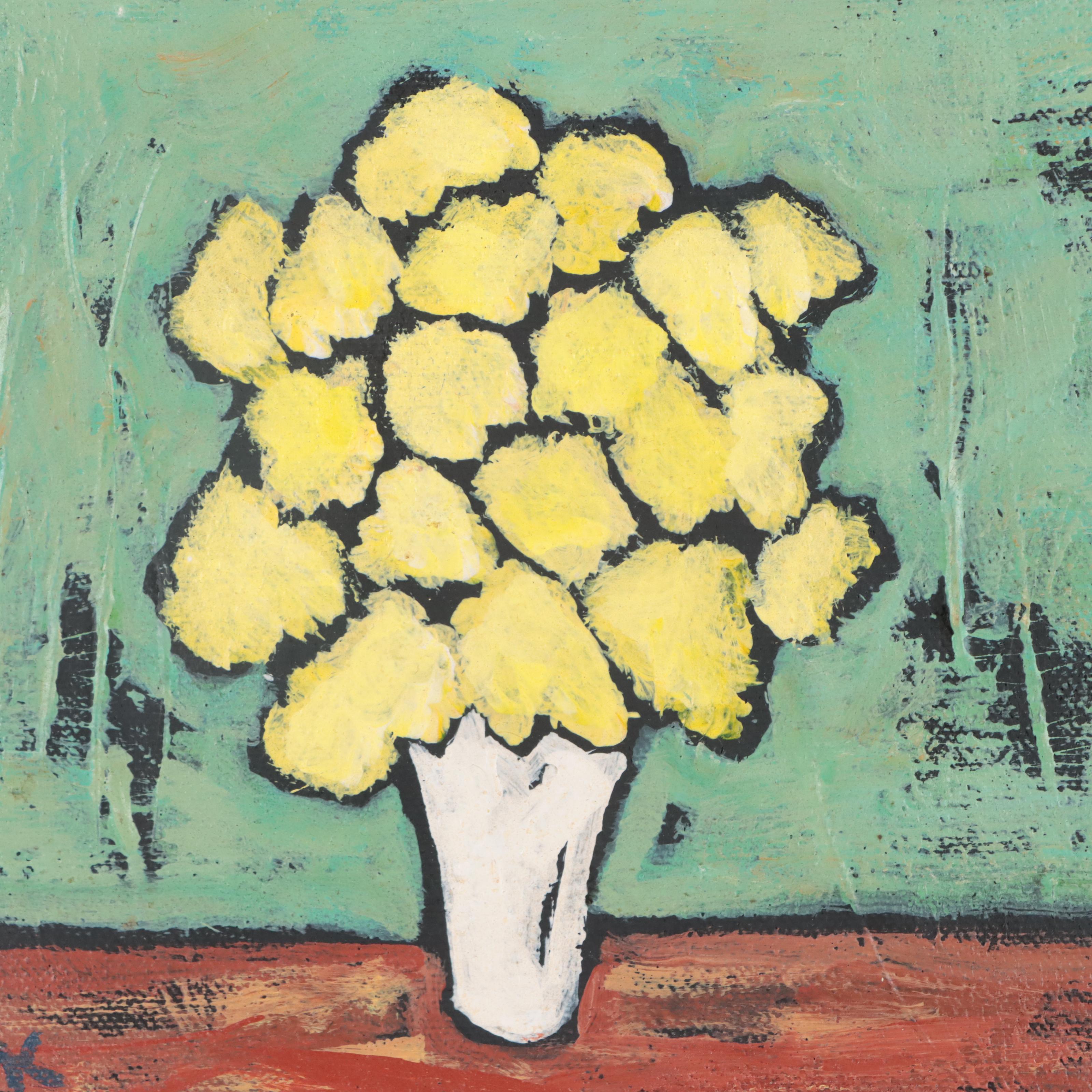 Stylized Floral Still Life Acrylic Paintings