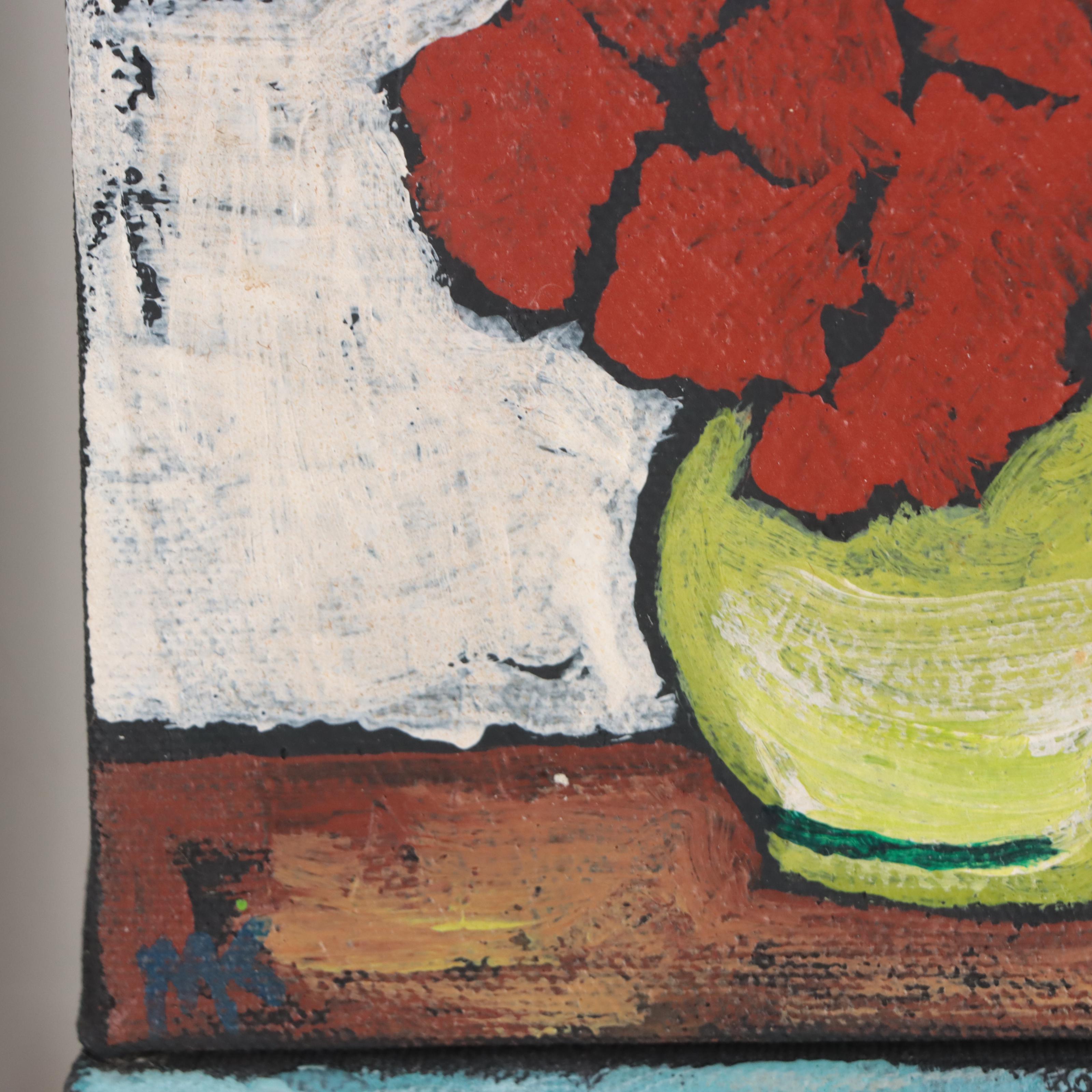 Stylized Floral Still Life Acrylic Paintings