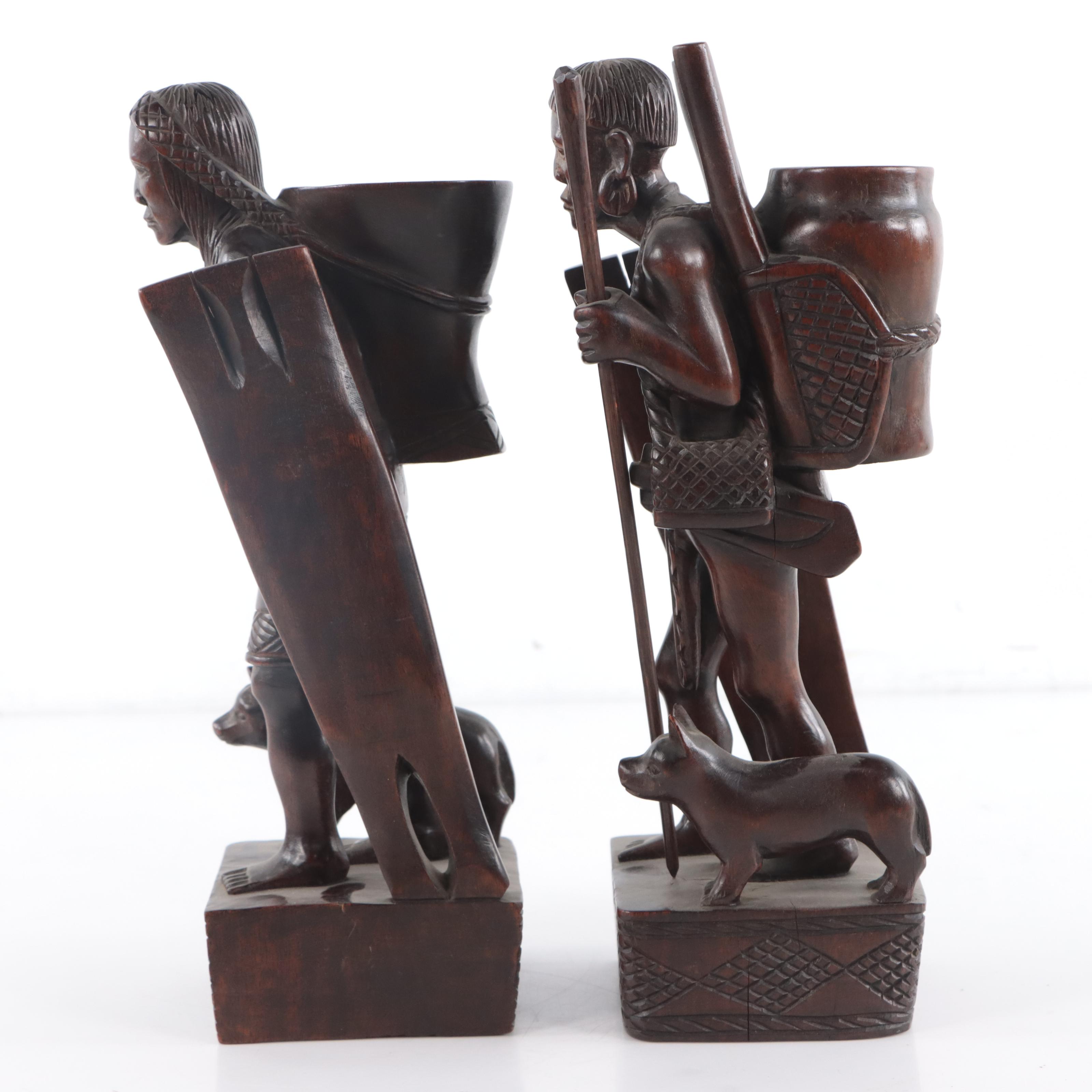 Filipino Carved Wood Figurative Sculptures
