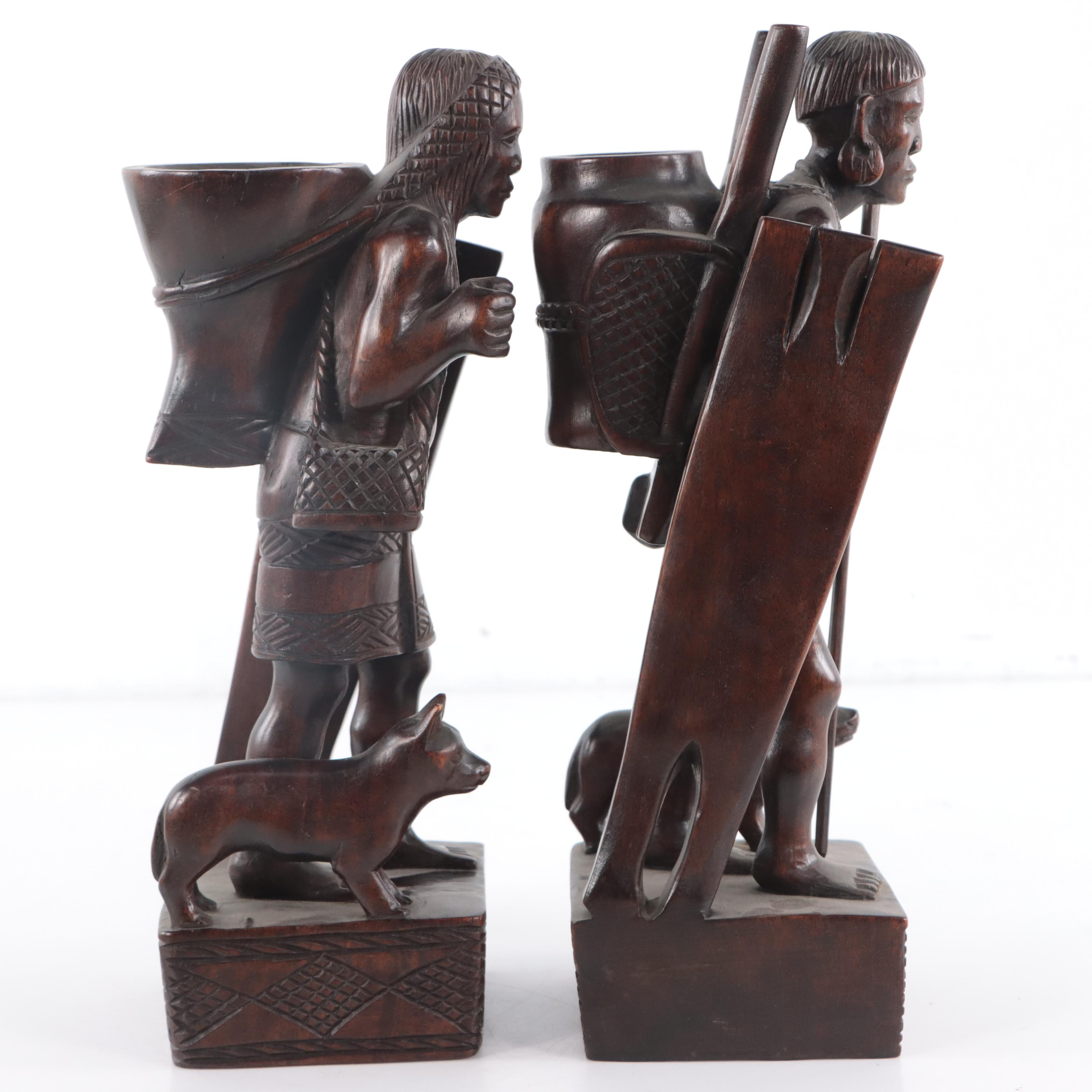 Filipino Carved Wood Figurative Sculptures