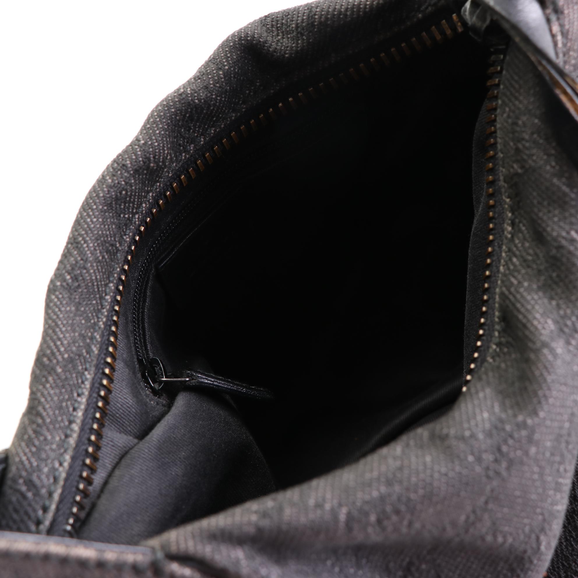 Gucci GG Canvas Shoulder Bag with Leather Trim