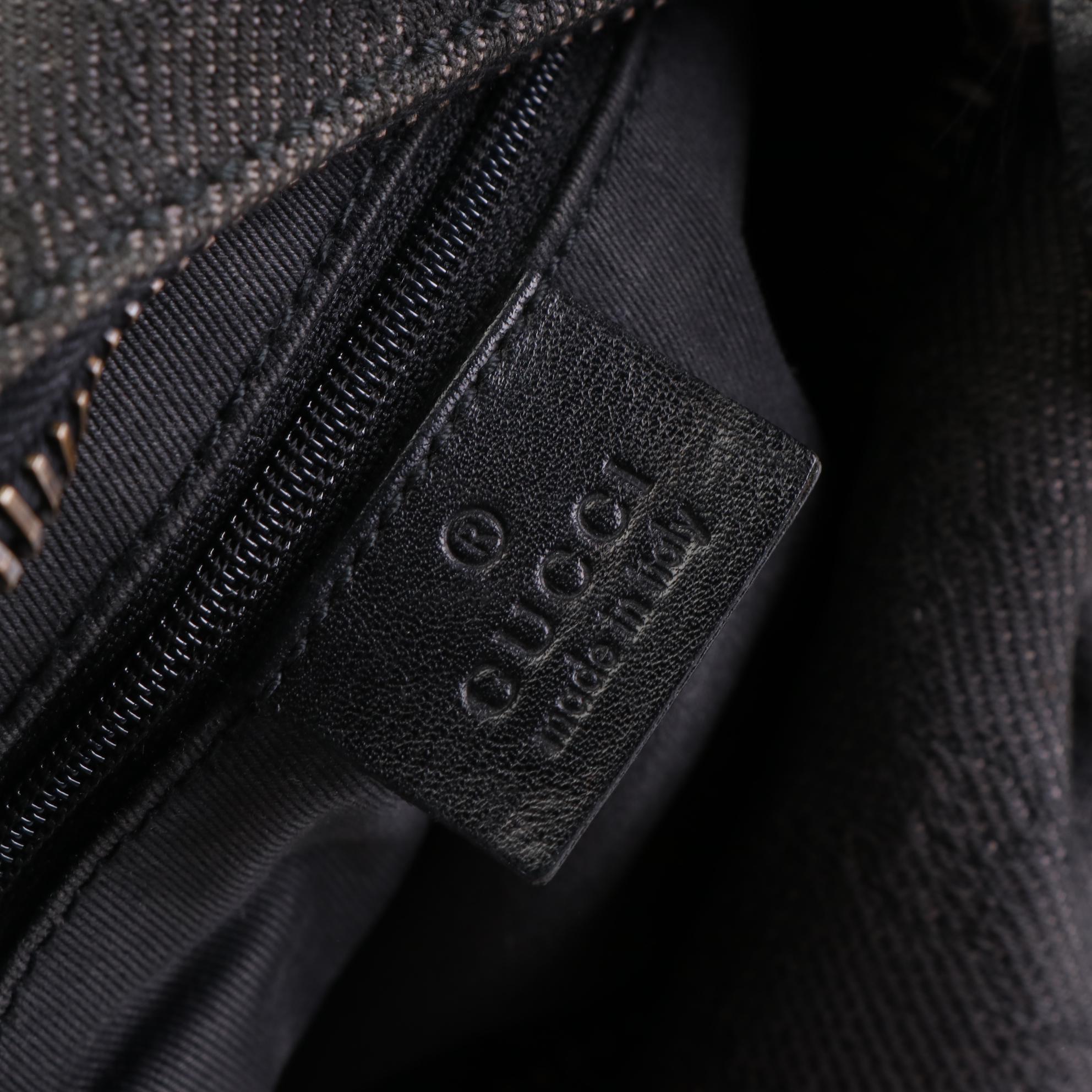 Gucci GG Canvas Shoulder Bag with Leather Trim