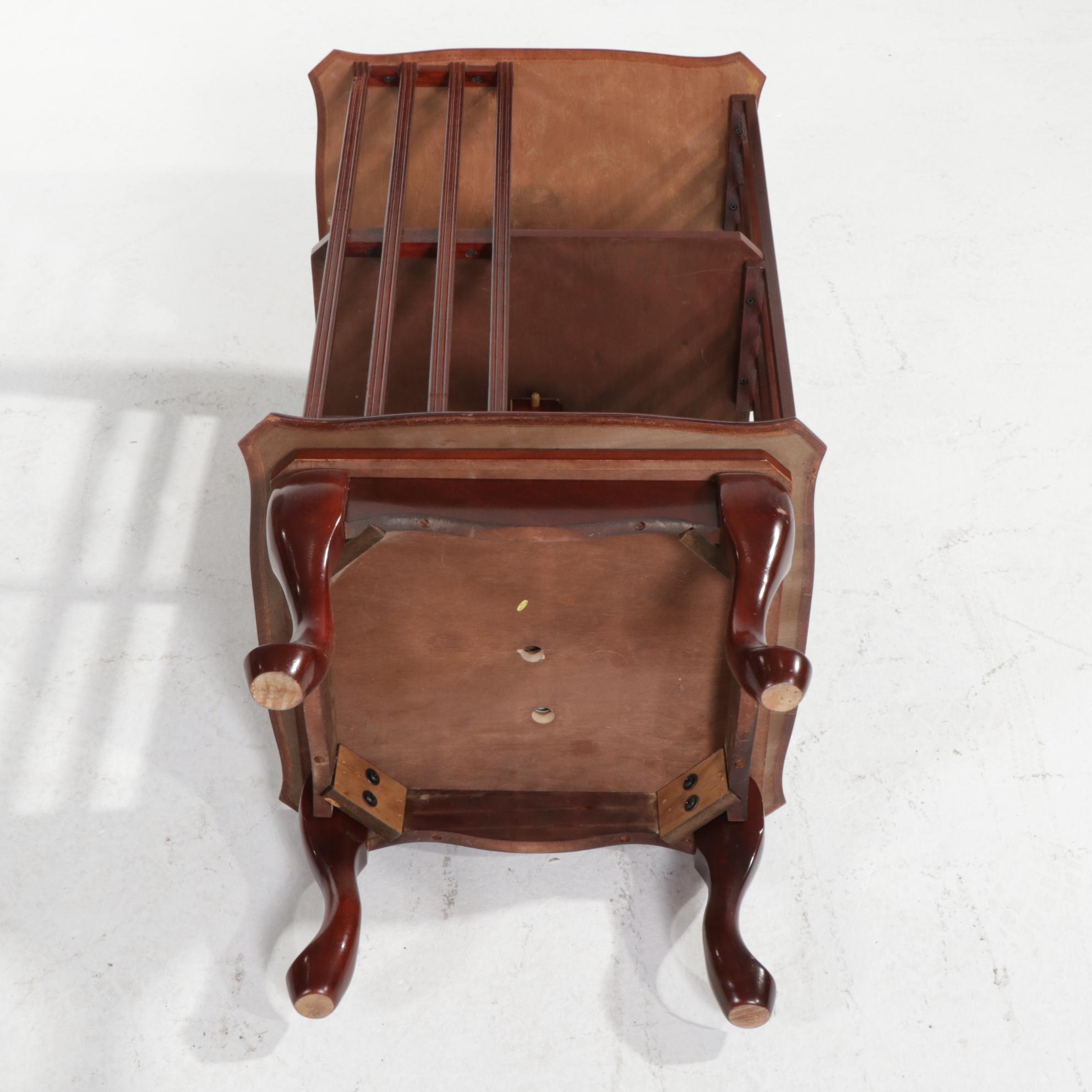 Queen Anne Style Cherry-Stained Revolving Bookcase, Late 20th Century