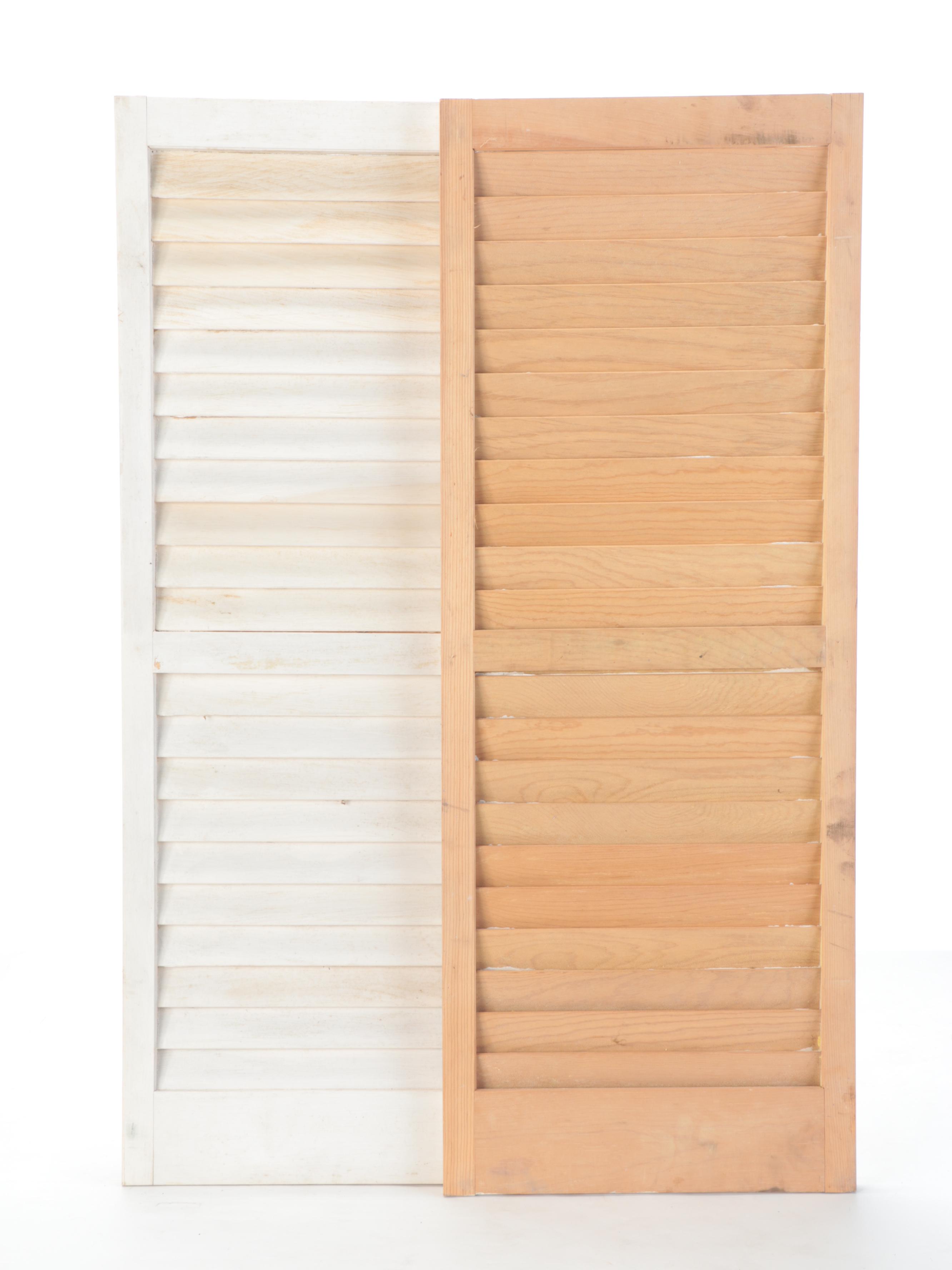 White Painted Wooden Window Shutters