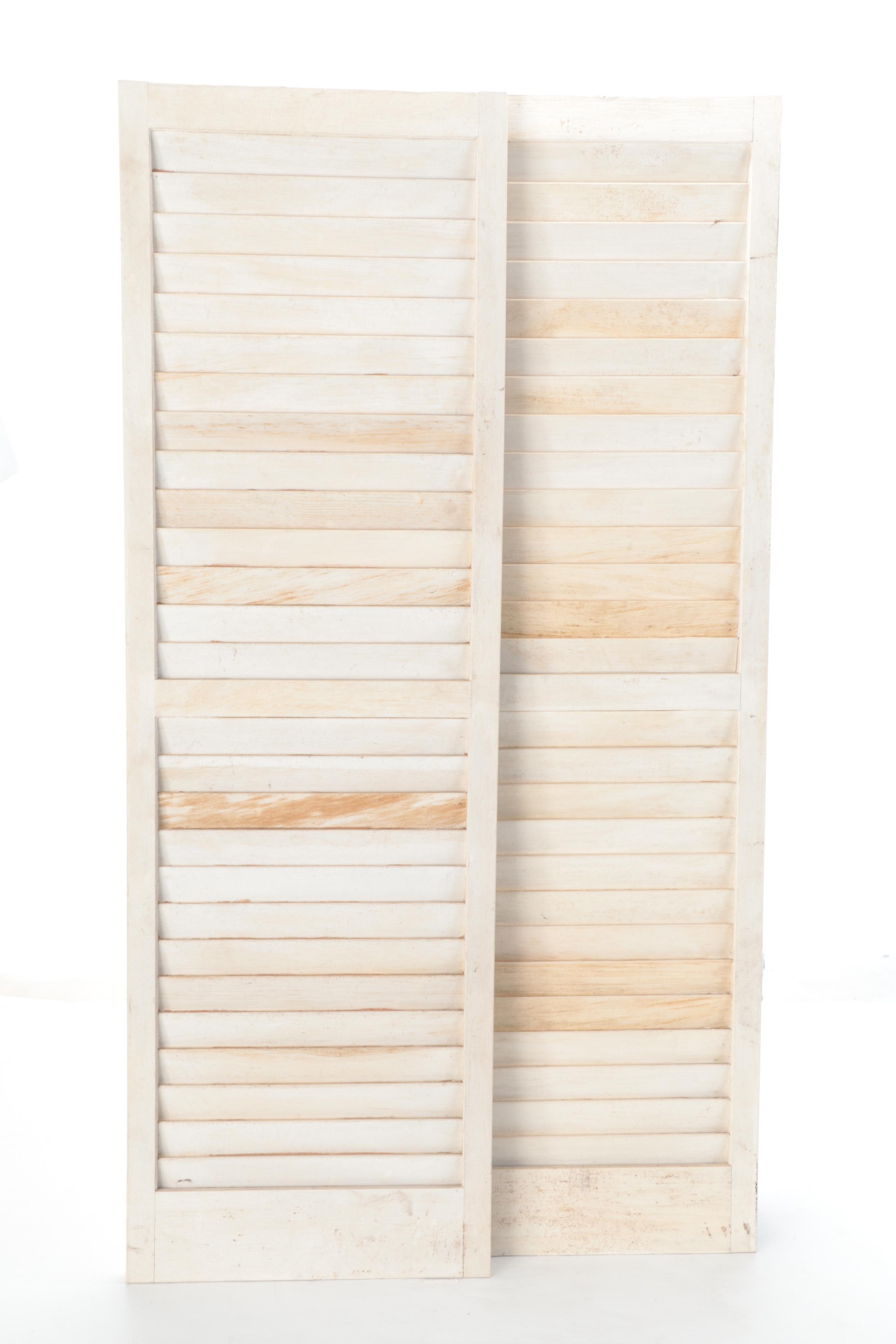 White Painted Wooden Window Shutters