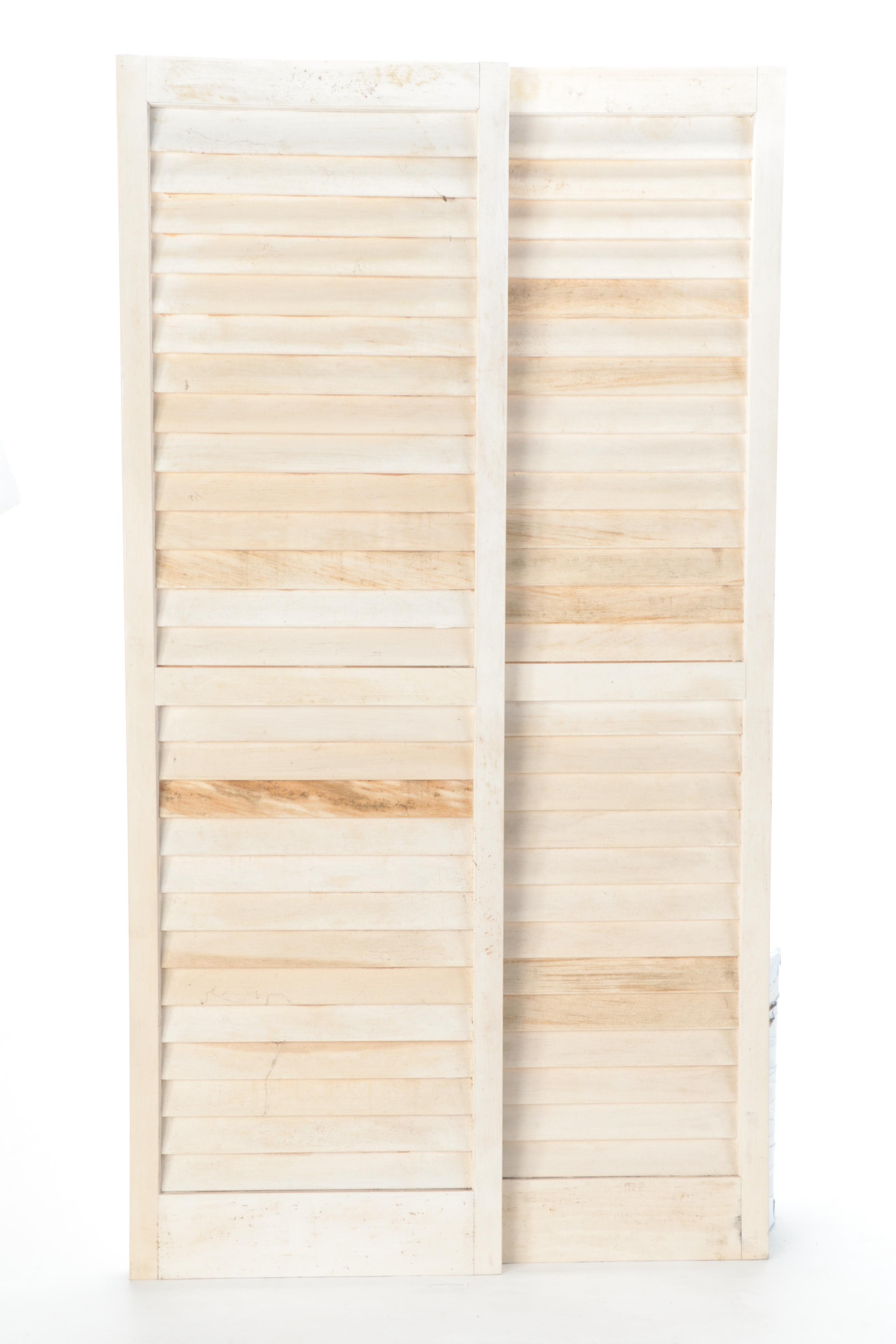 White Painted Wooden Window Shutters