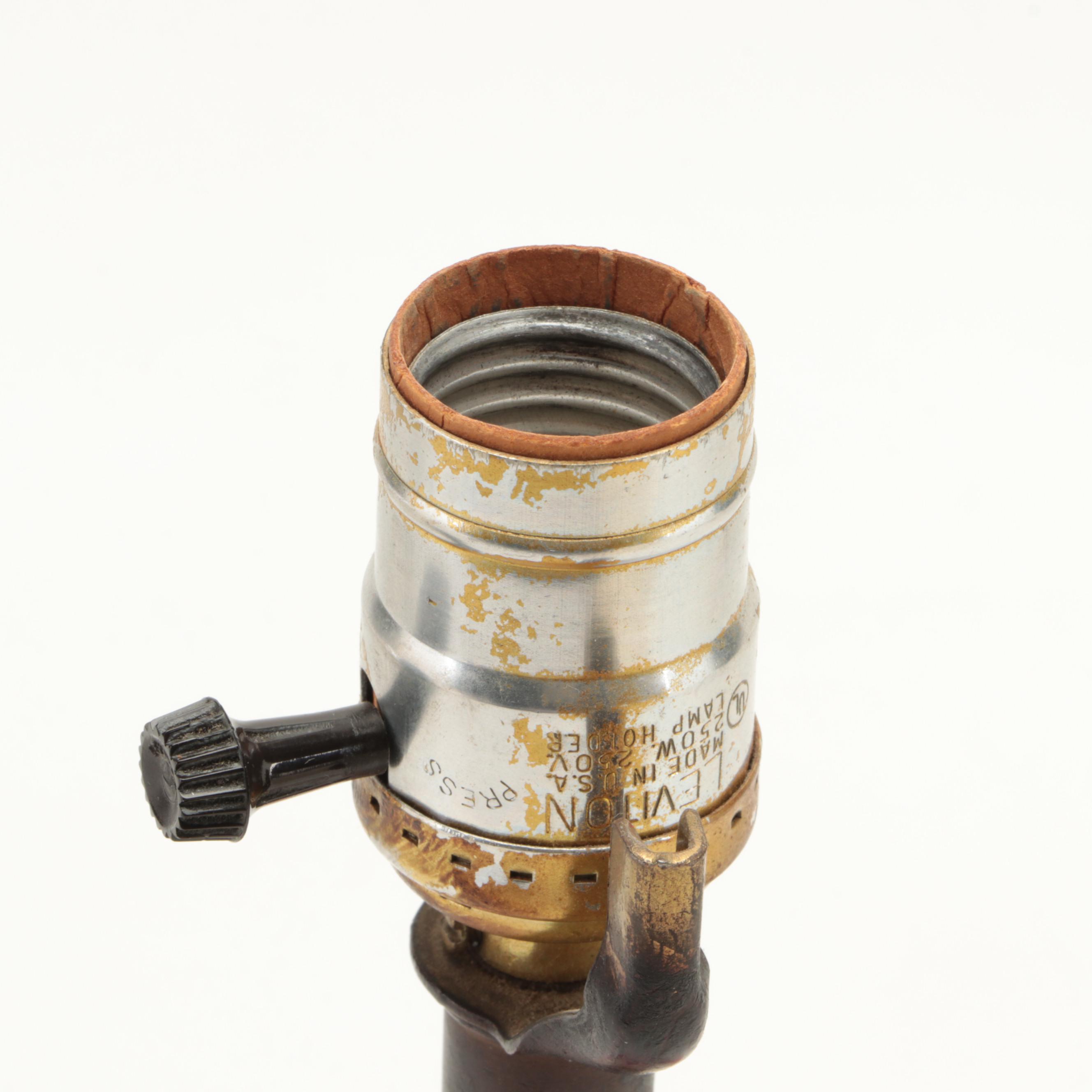 Red and White Floral Ceramic Table Lamp