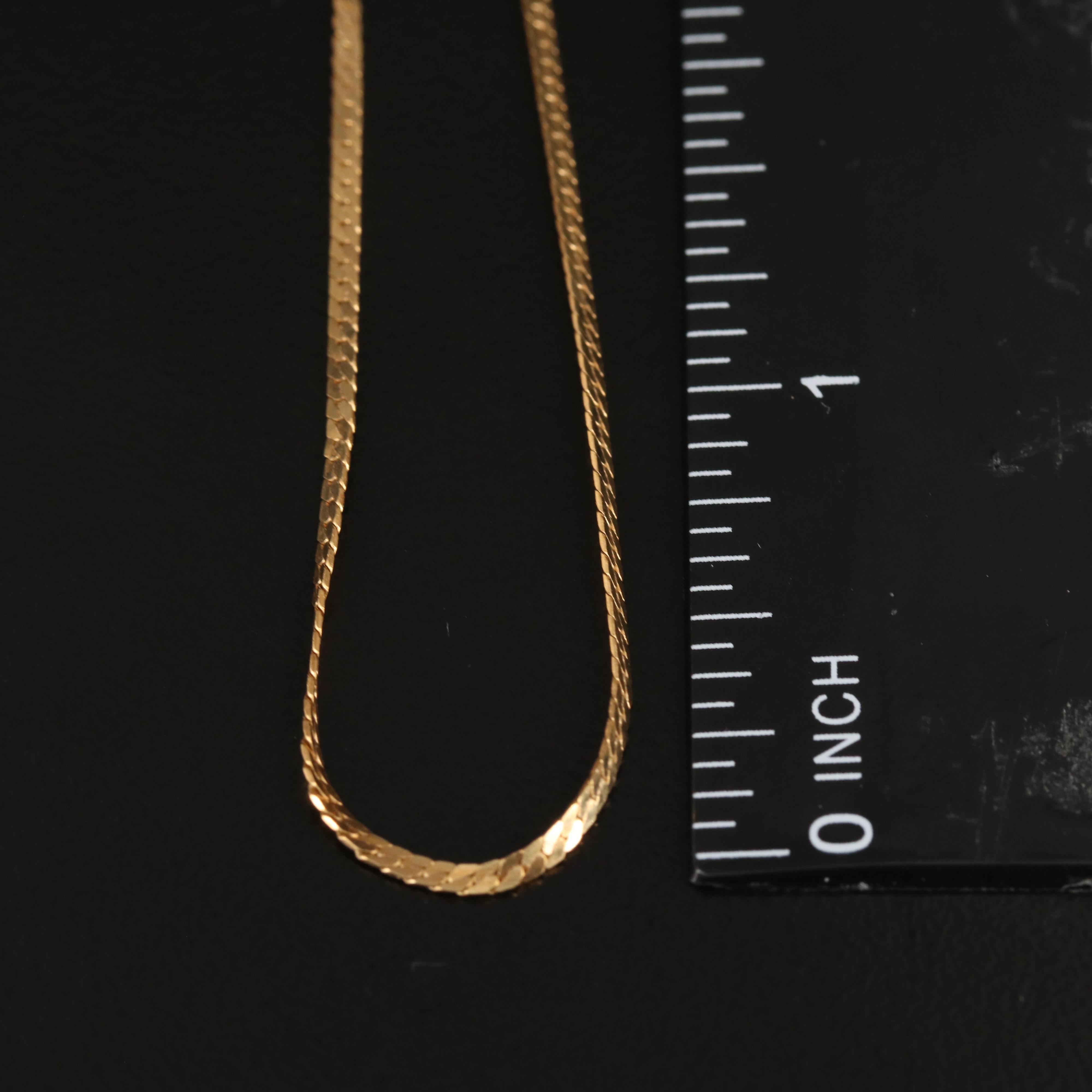 14K Curb Chain Bracelet and Fluted Hoop Earrings