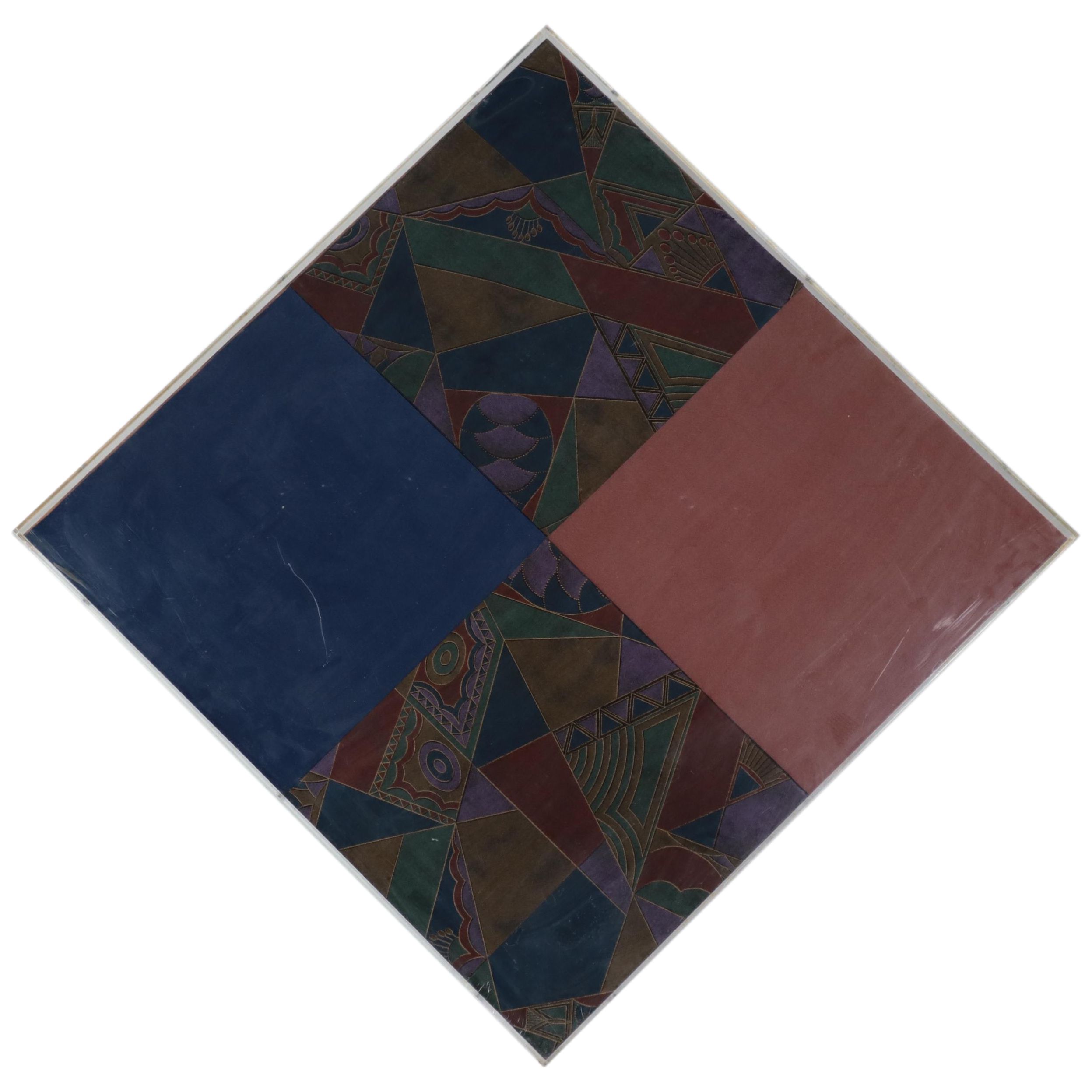 Large Scale Geometric Textile Collage Wall Hanging