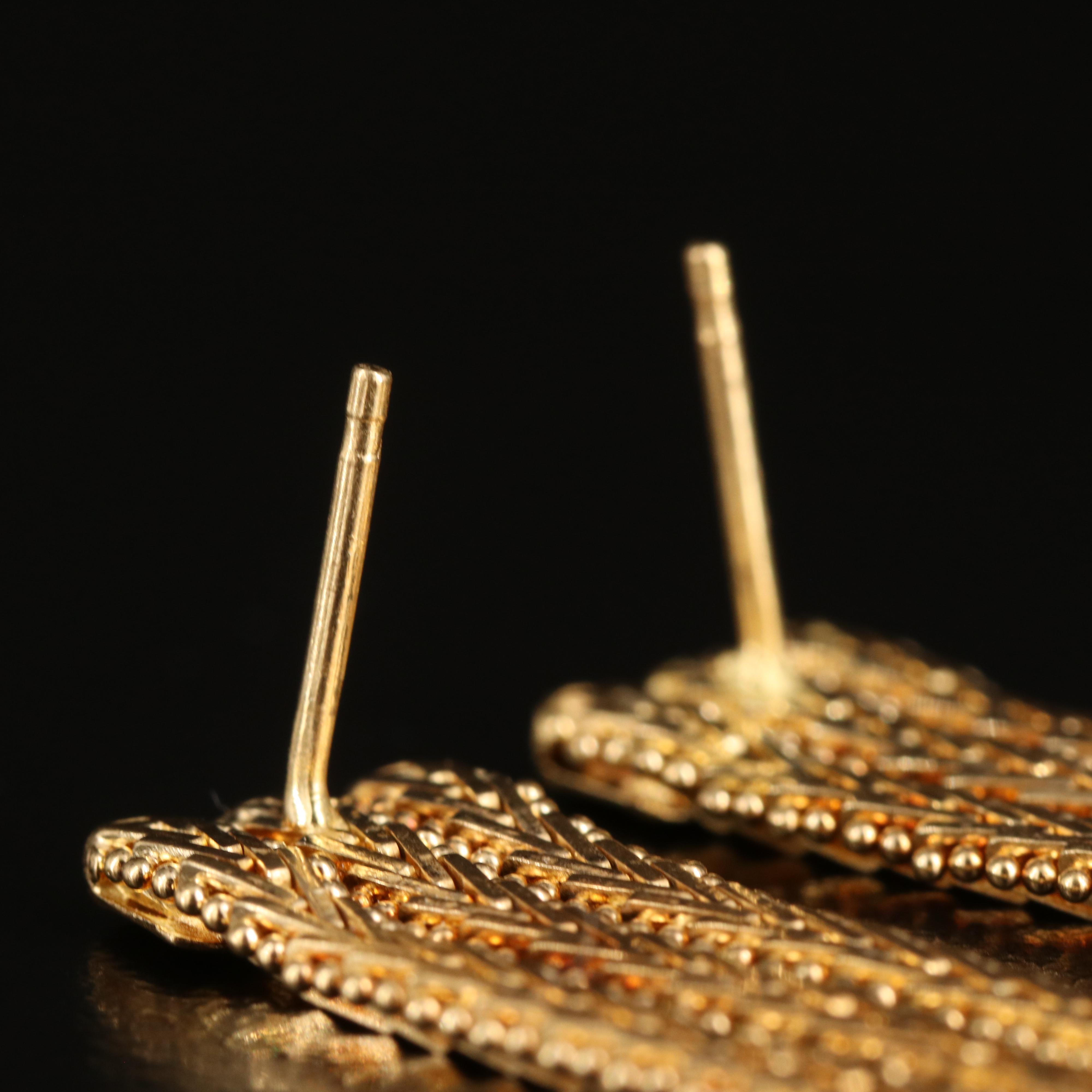 18K Triple Riccio Chain Earrings