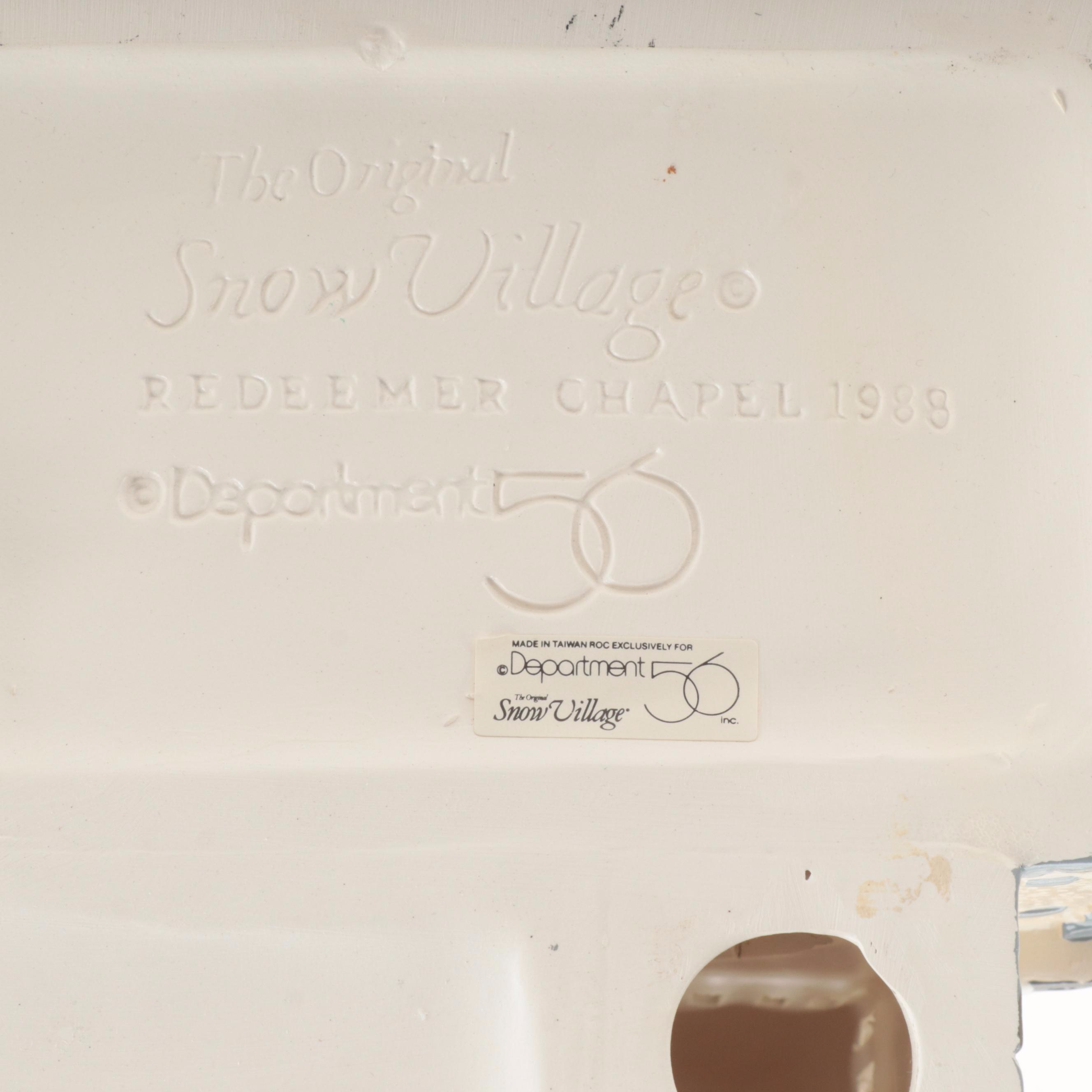 Department 56 "Hunting Lodge" with Other Snow Village Illuminated Houses